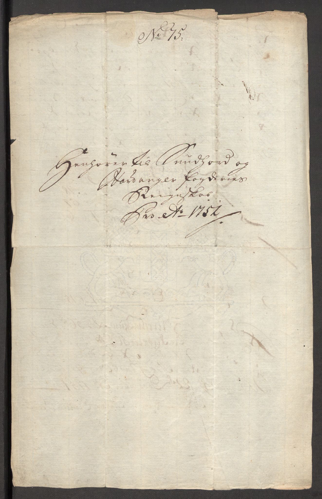 Rentekammeret inntil 1814, Reviderte regnskaper, Fogderegnskap, AV/RA-EA-4092/R48/L3056: Fogderegnskap Sunnhordland og Hardanger, 1751, s. 493