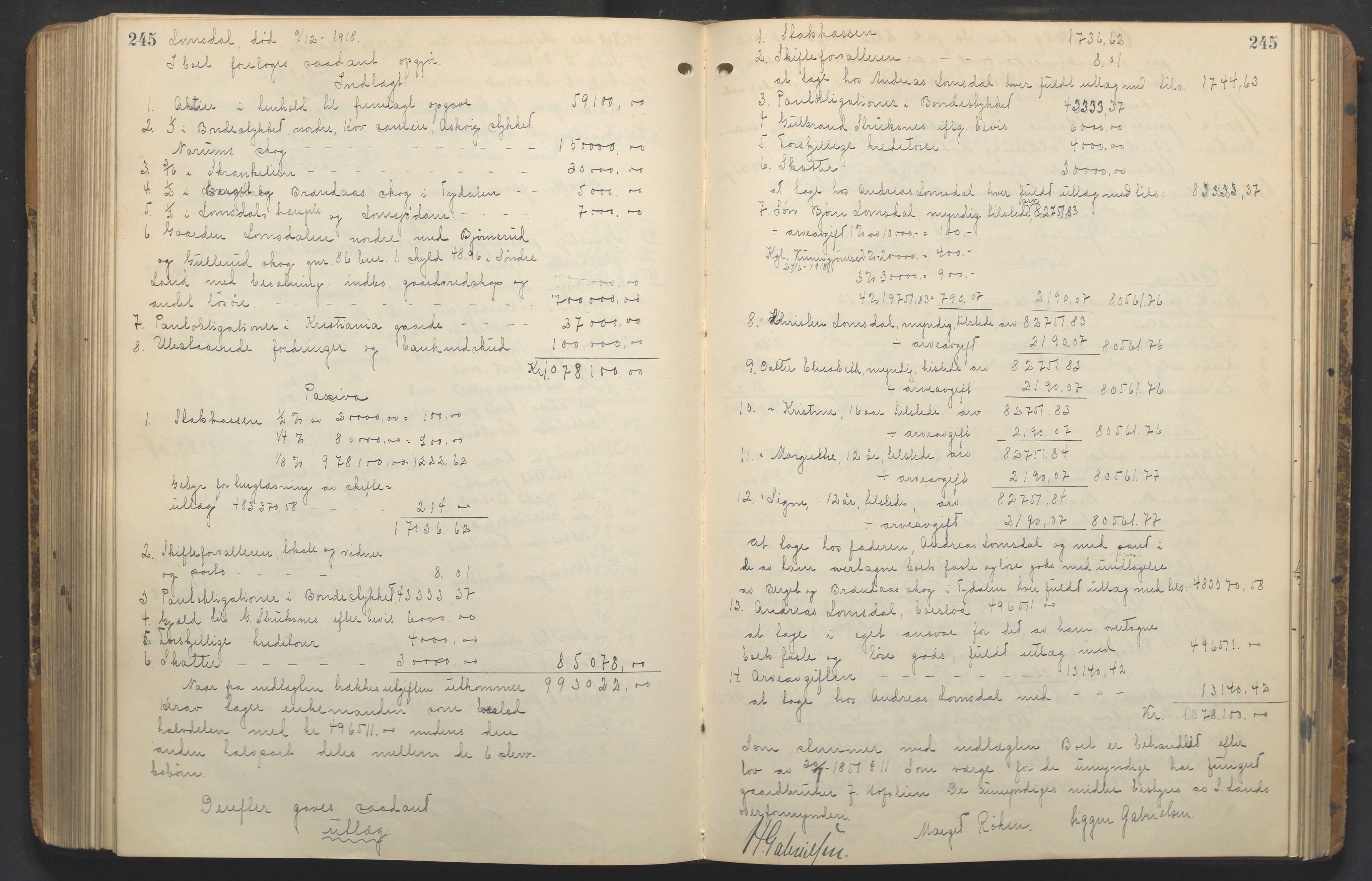 Hadeland og Land tingrett, AV/SAH-TING-010/J/Jd/L0005: Skifteutlodningsprotokoll, 1913-1924, s. 245