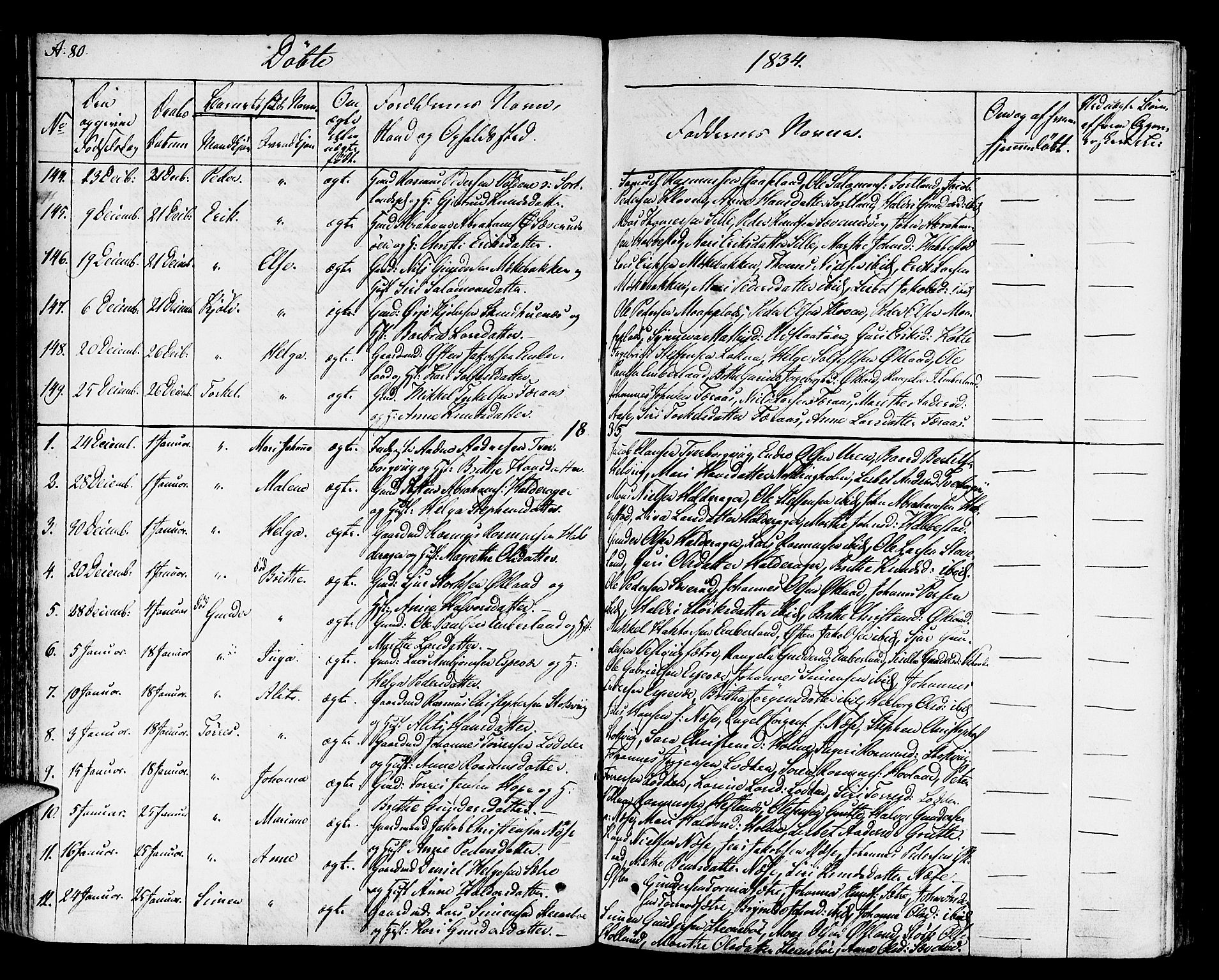 Finnås sokneprestembete, AV/SAB-A-99925/H/Ha/Haa/Haaa/L0005: Ministerialbok nr. A 5, 1823-1835, s. 80
