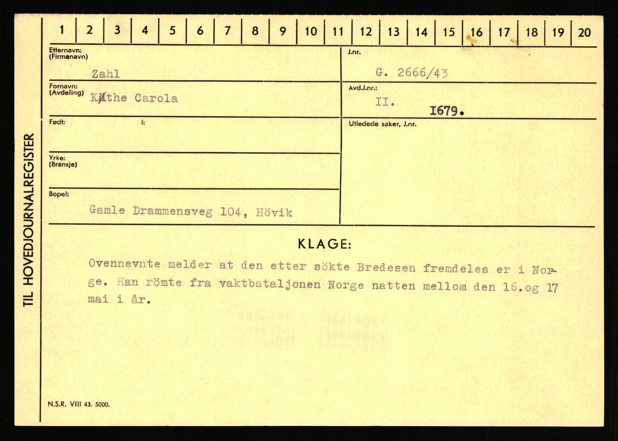 Statspolitiet - Hovedkontoret / Osloavdelingen, AV/RA-S-1329/C/Ca/L0016: Uberg - Øystese, 1943-1945, s. 3260