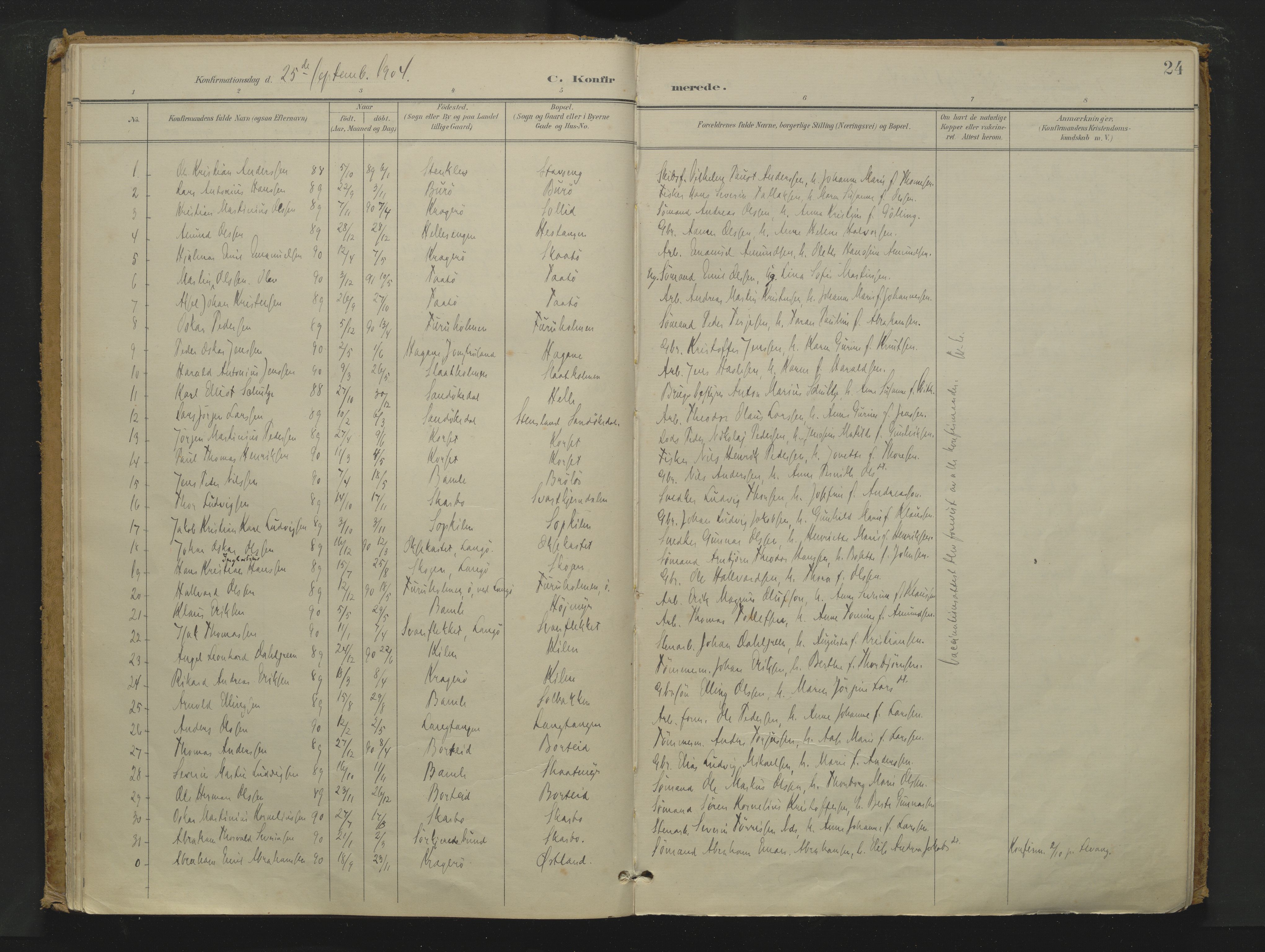 Skåtøy kirkebøker, AV/SAKO-A-304/F/Fa/L0007: Ministerialbok nr. I 7, 1898-1923, s. 24