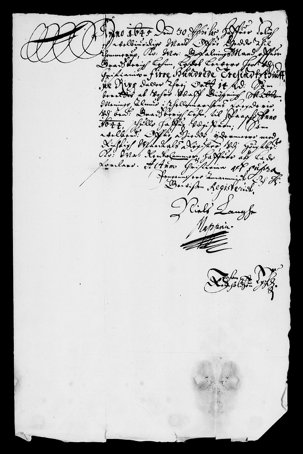 Rentekammeret inntil 1814, Reviderte regnskaper, Lensregnskaper, AV/RA-EA-5023/R/Rb/Rbp/L0030: Bratsberg len, 1643-1645