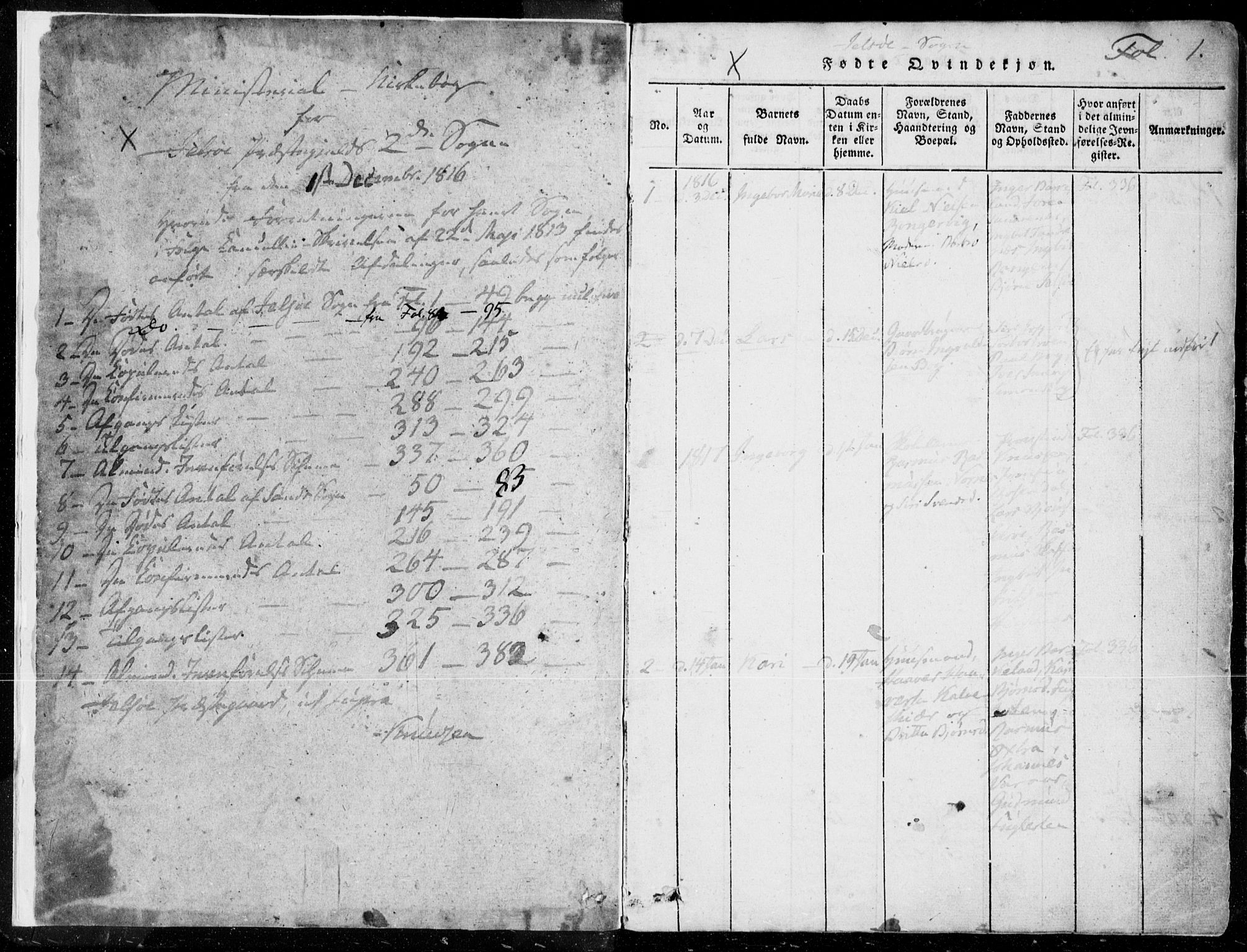 Jelsa sokneprestkontor, SAST/A-101842/01/IV: Ministerialbok nr. A 5, 1816-1828, s. 1