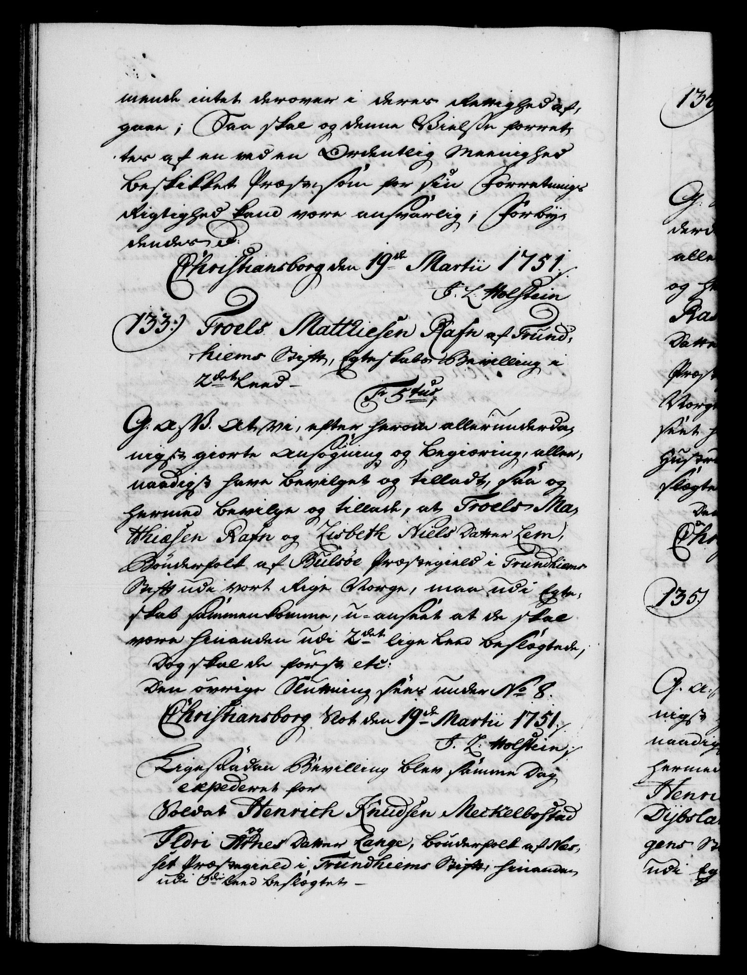 Danske Kanselli 1572-1799, RA/EA-3023/F/Fc/Fca/Fcaa/L0037: Norske registre, 1751-1752, s. 75b