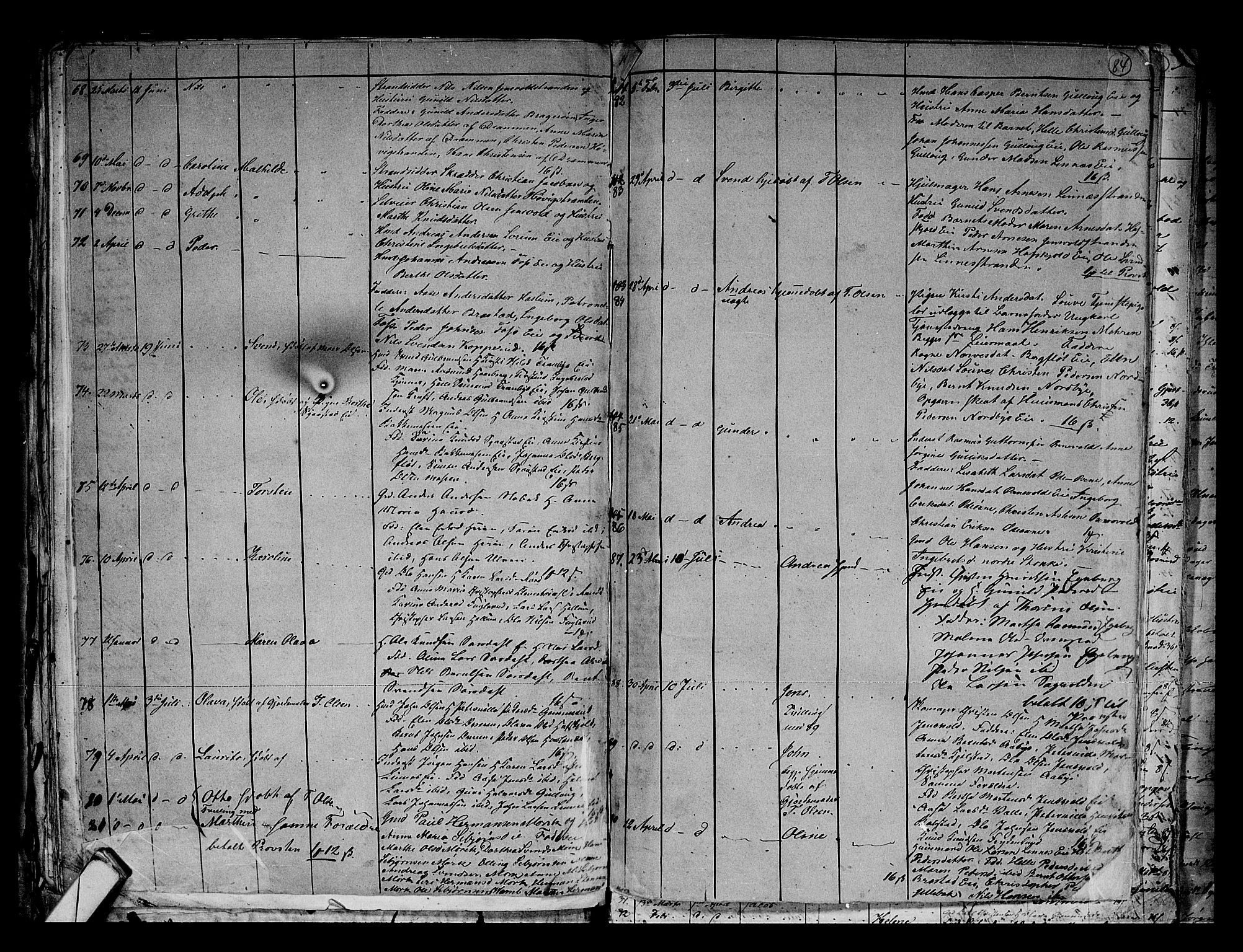 Lier kirkebøker, AV/SAKO-A-230/G/Ga/L0002: Klokkerbok nr. I 2, 1841-1862, s. 84