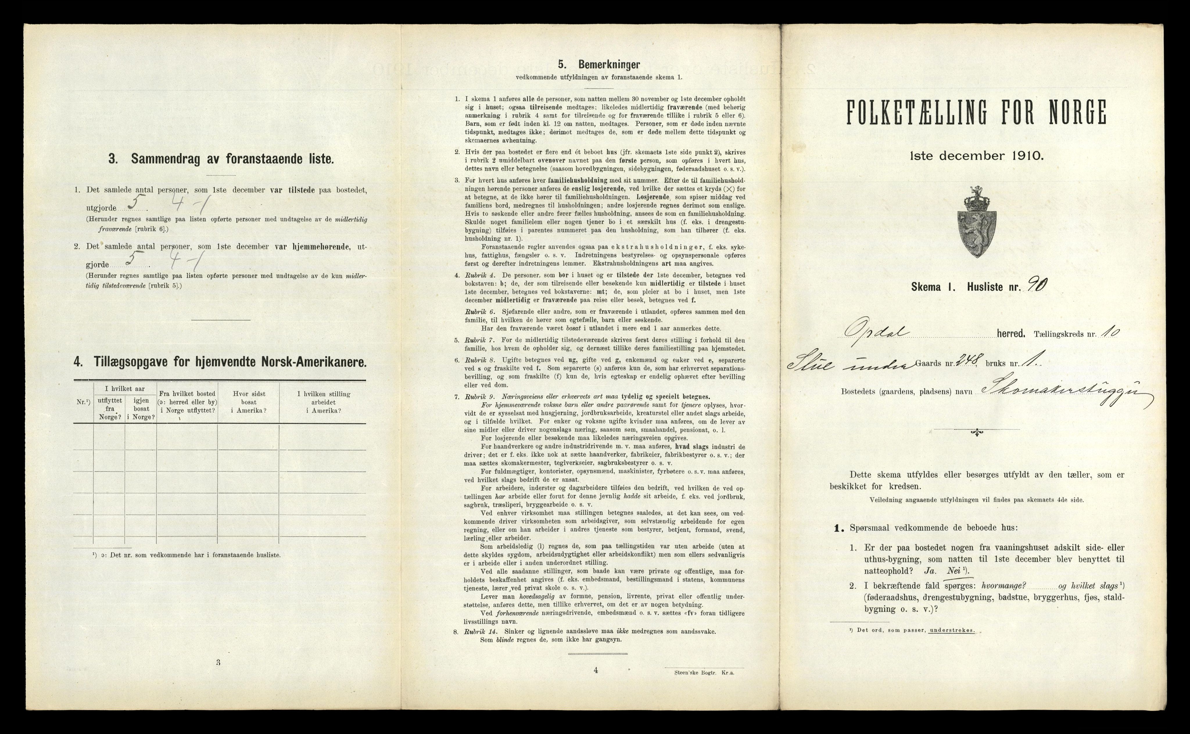 RA, Folketelling 1910 for 1634 Oppdal herred, 1910, s. 1215