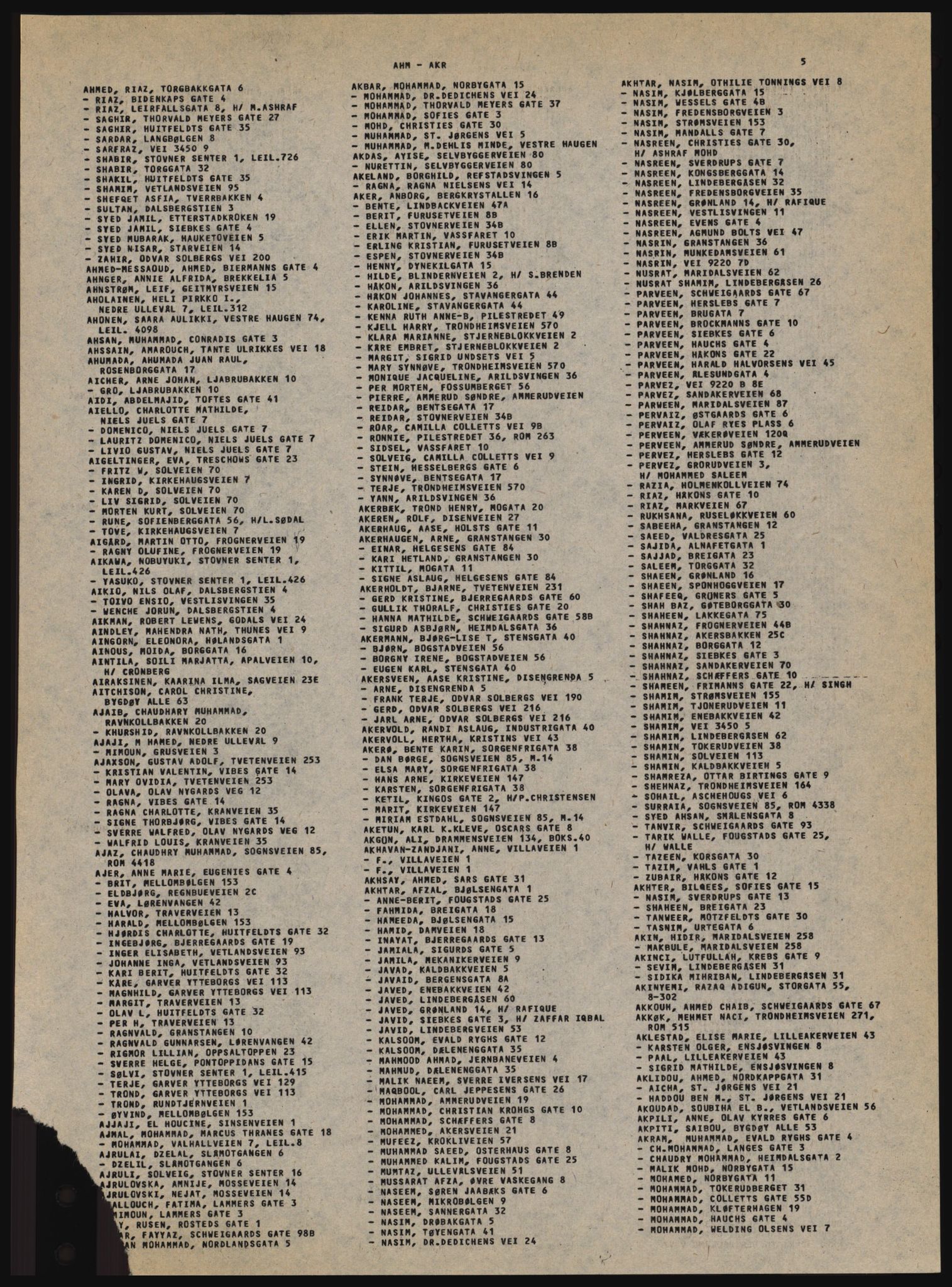 Kristiania/Oslo adressebok, PUBL/-, 1981-1982, s. 5