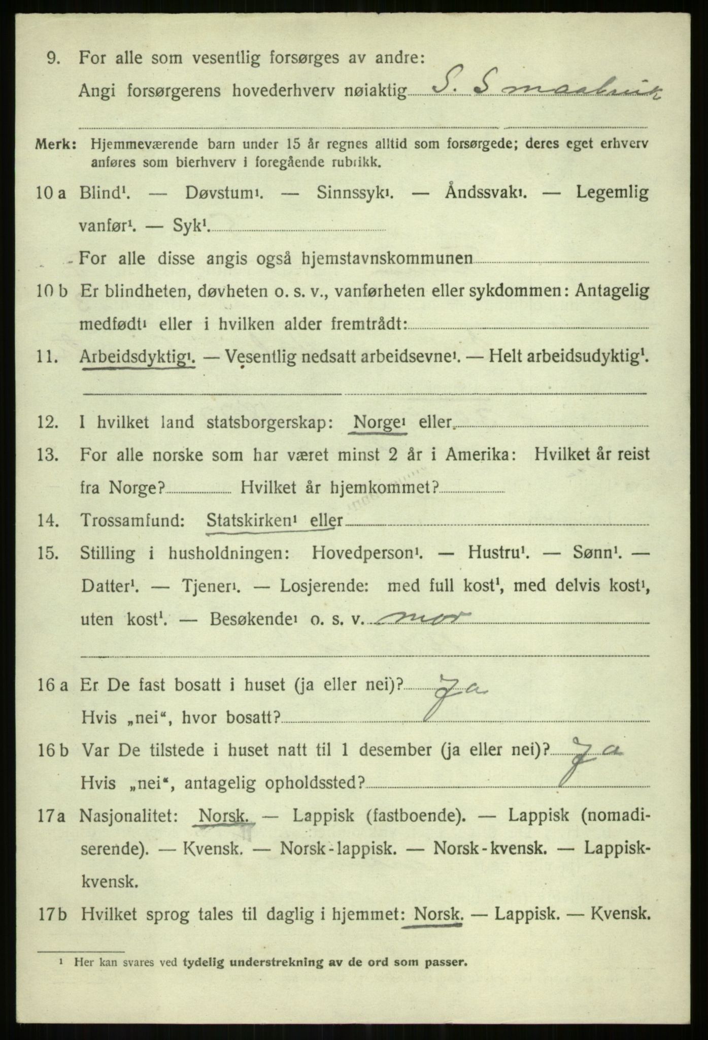 SATØ, Folketelling 1920 for 1927 Tranøy herred, 1920, s. 3786