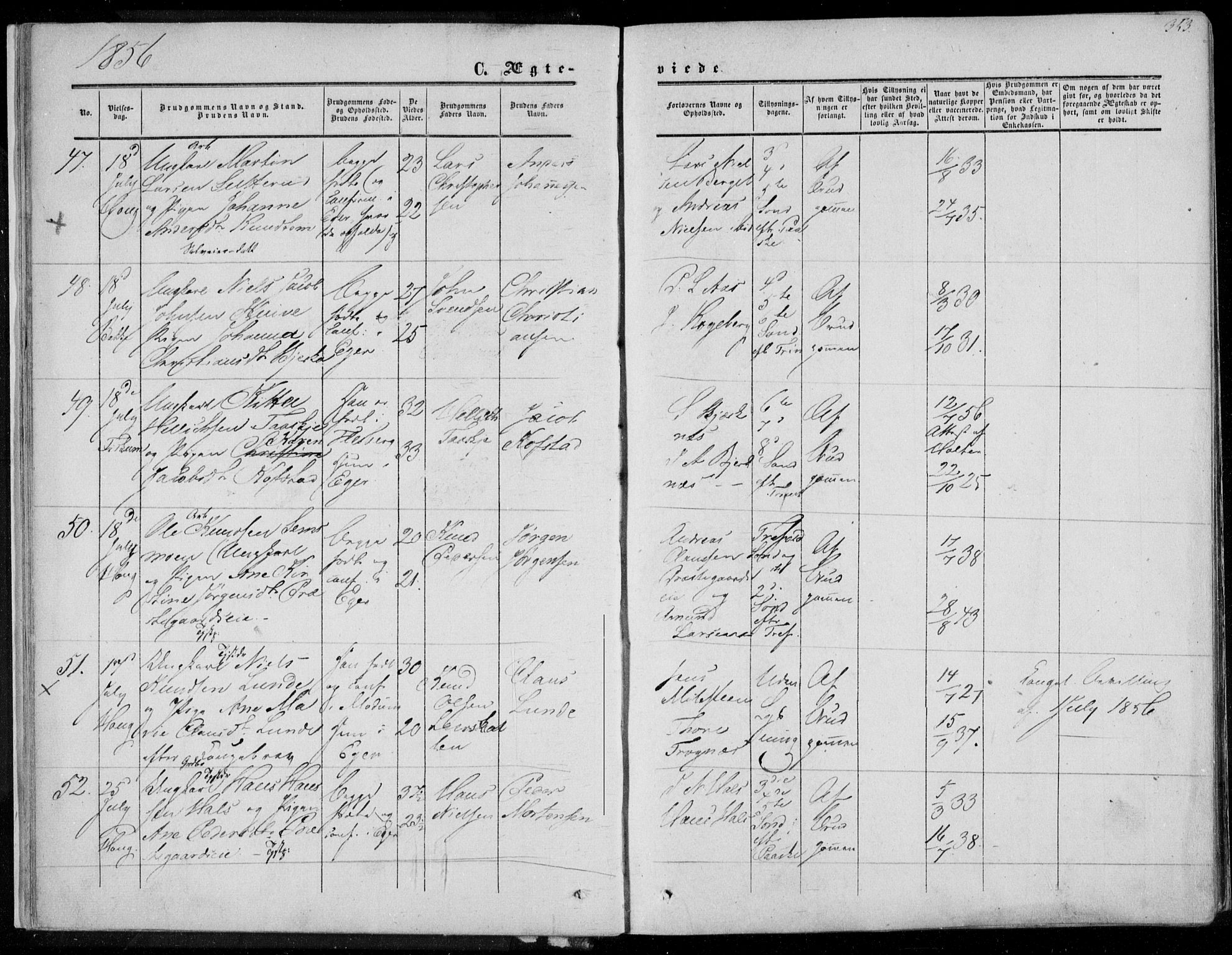 Eiker kirkebøker, AV/SAKO-A-4/F/Fa/L0015b: Ministerialbok nr. I 15B, 1854-1860, s. 353