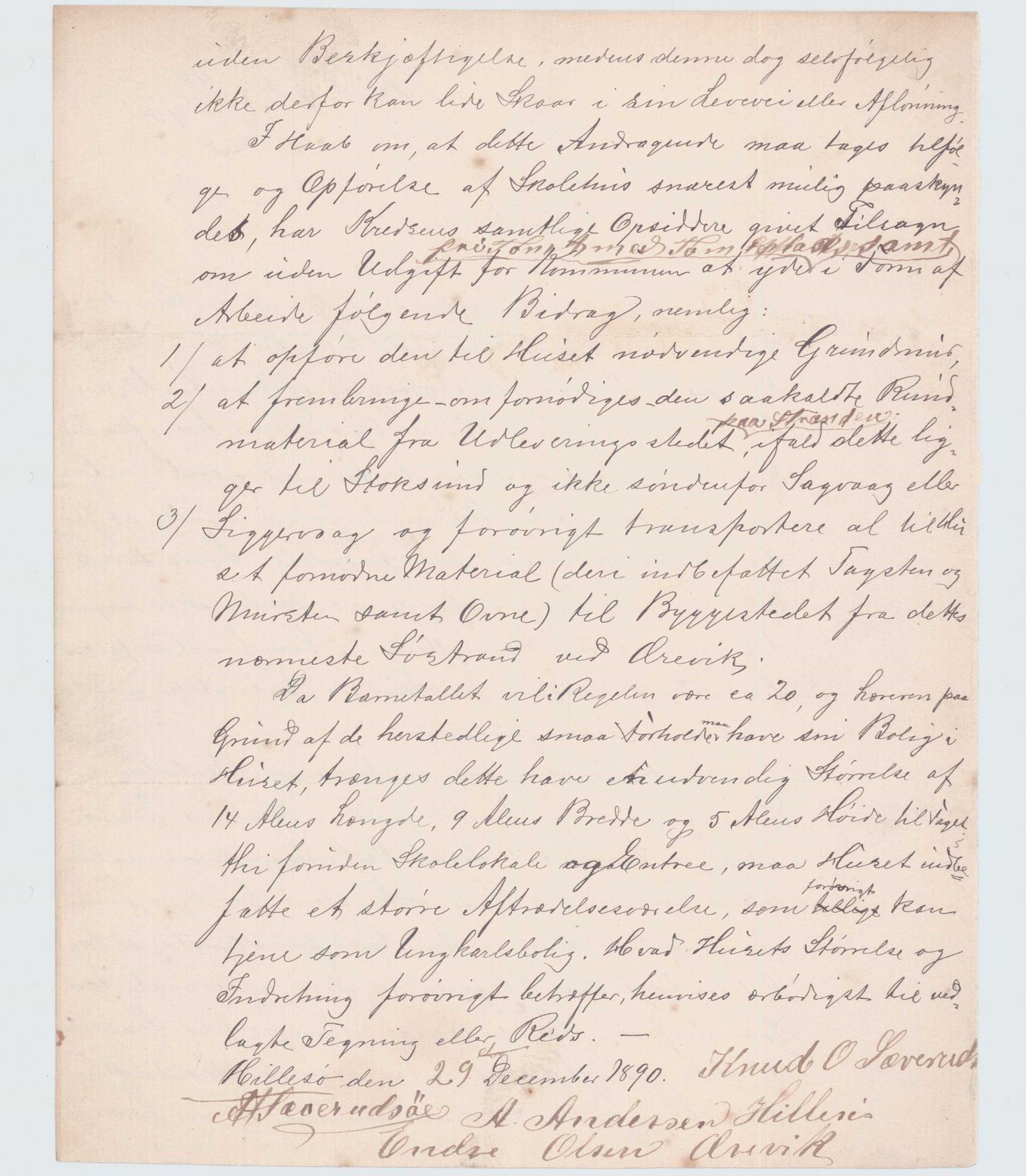 Finnaas kommune. Skulestyret, IKAH/1218a-211/D/Da/L0001/0002: Kronologisk ordna korrespondanse / Kronologisk ordna korrespondanse , 1890-1892, s. 23