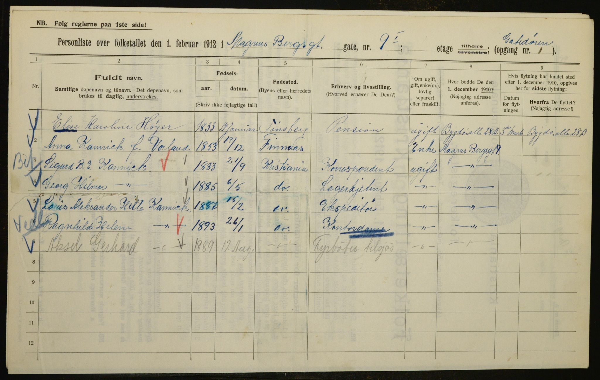 OBA, Kommunal folketelling 1.2.1912 for Kristiania, 1912, s. 59593