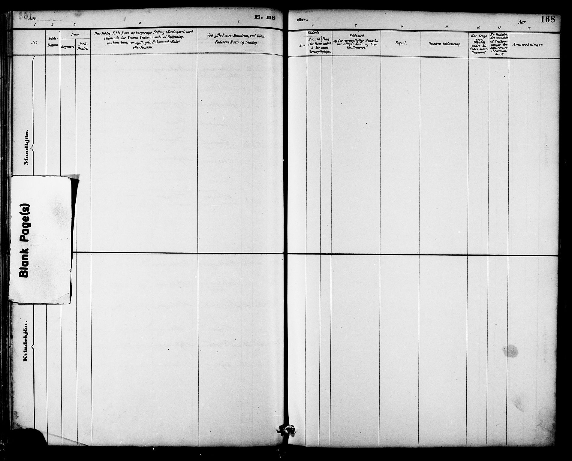 Ministerialprotokoller, klokkerbøker og fødselsregistre - Nordland, AV/SAT-A-1459/892/L1320: Ministerialbok nr. 892A01, 1886-1901, s. 168