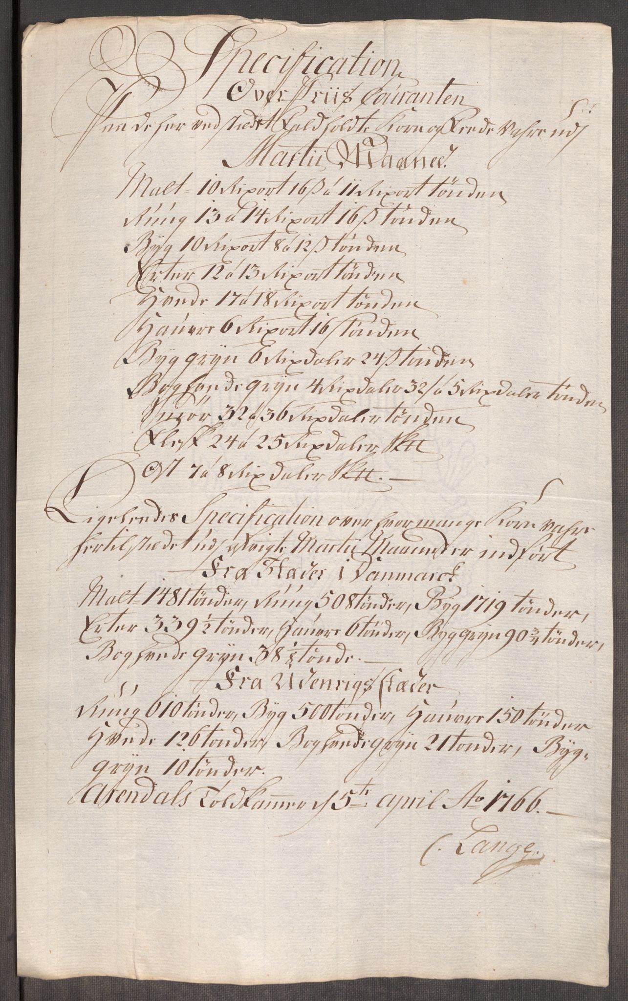 Rentekammeret inntil 1814, Realistisk ordnet avdeling, AV/RA-EA-4070/Oe/L0008: [Ø1]: Priskuranter, 1764-1768, s. 669