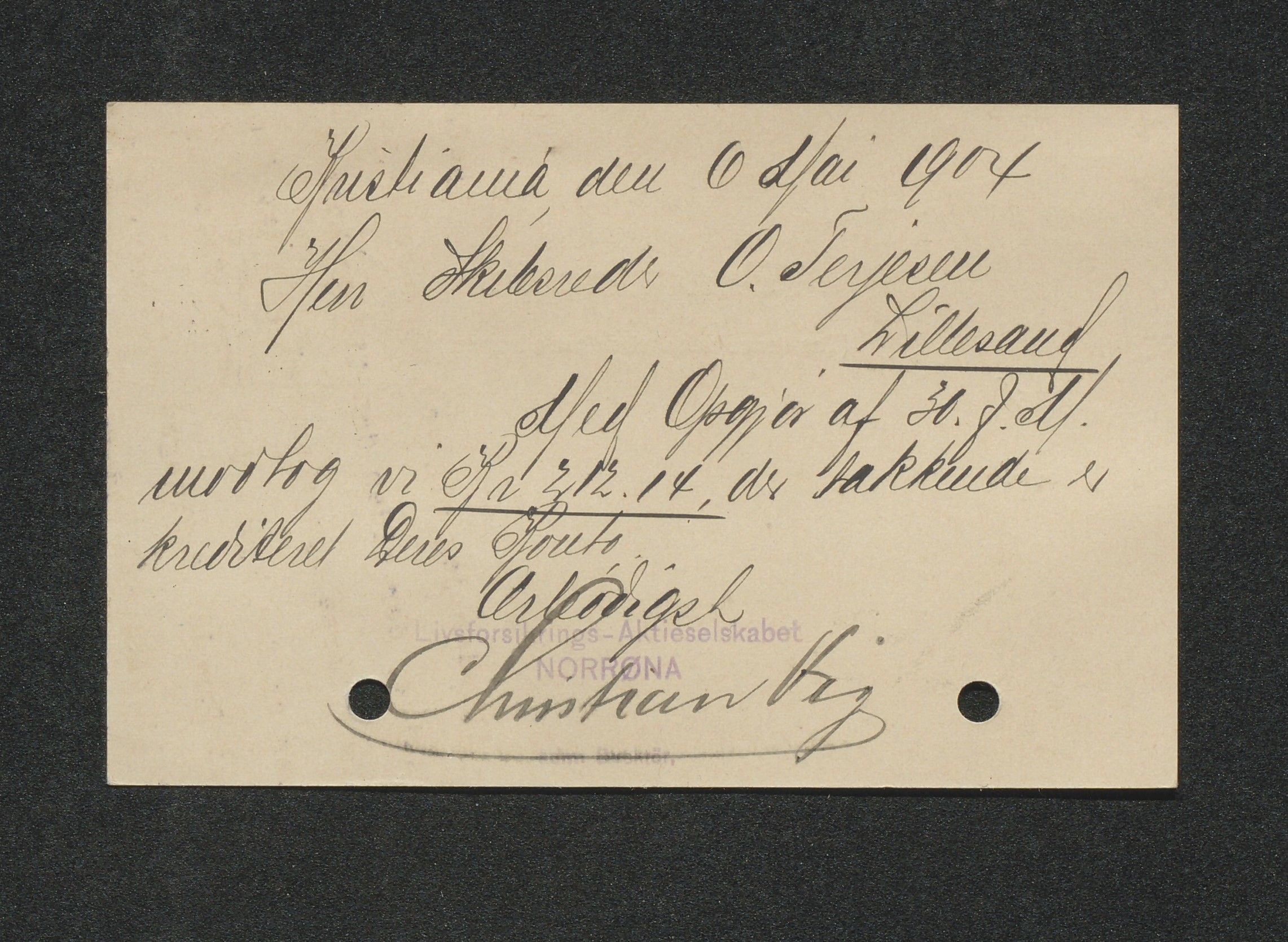 O. Terjesens rederi, AAKS/PA-2525/E/E01/L0013: Korrespondanse, 1904-1905
