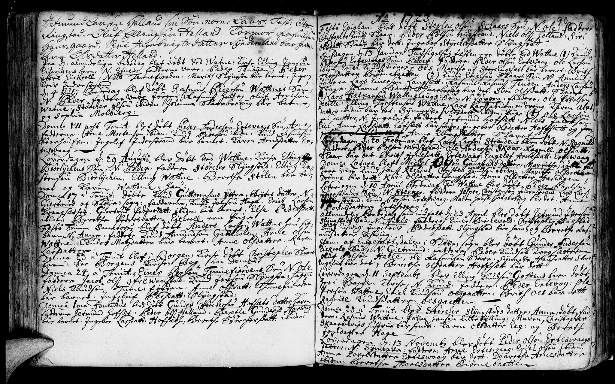 Ministerialprotokoller, klokkerbøker og fødselsregistre - Møre og Romsdal, AV/SAT-A-1454/525/L0371: Ministerialbok nr. 525A01, 1699-1777, s. 90