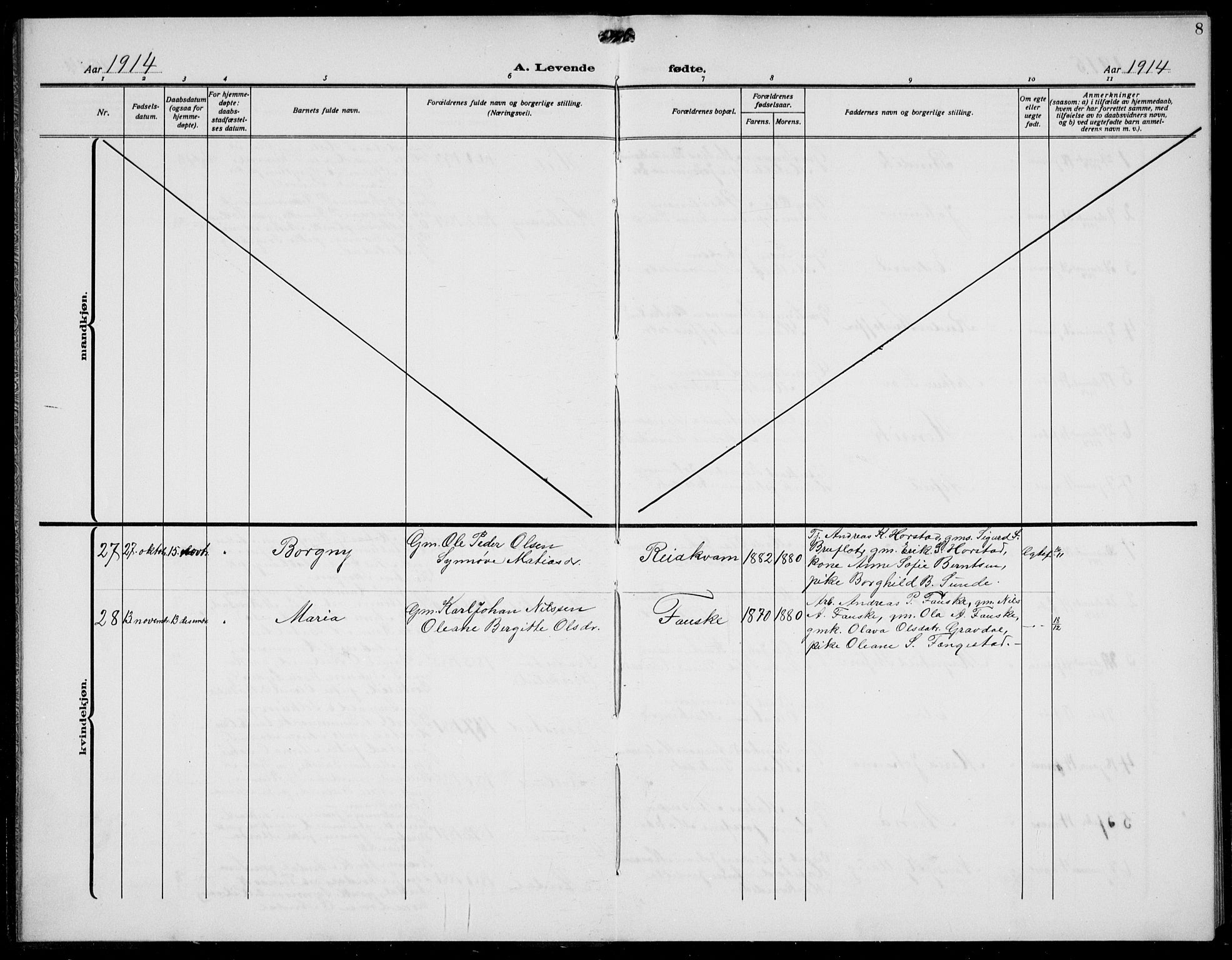 Førde sokneprestembete, AV/SAB-A-79901/H/Hab/Habd/L0006: Klokkerbok nr. D 6, 1914-1937, s. 8