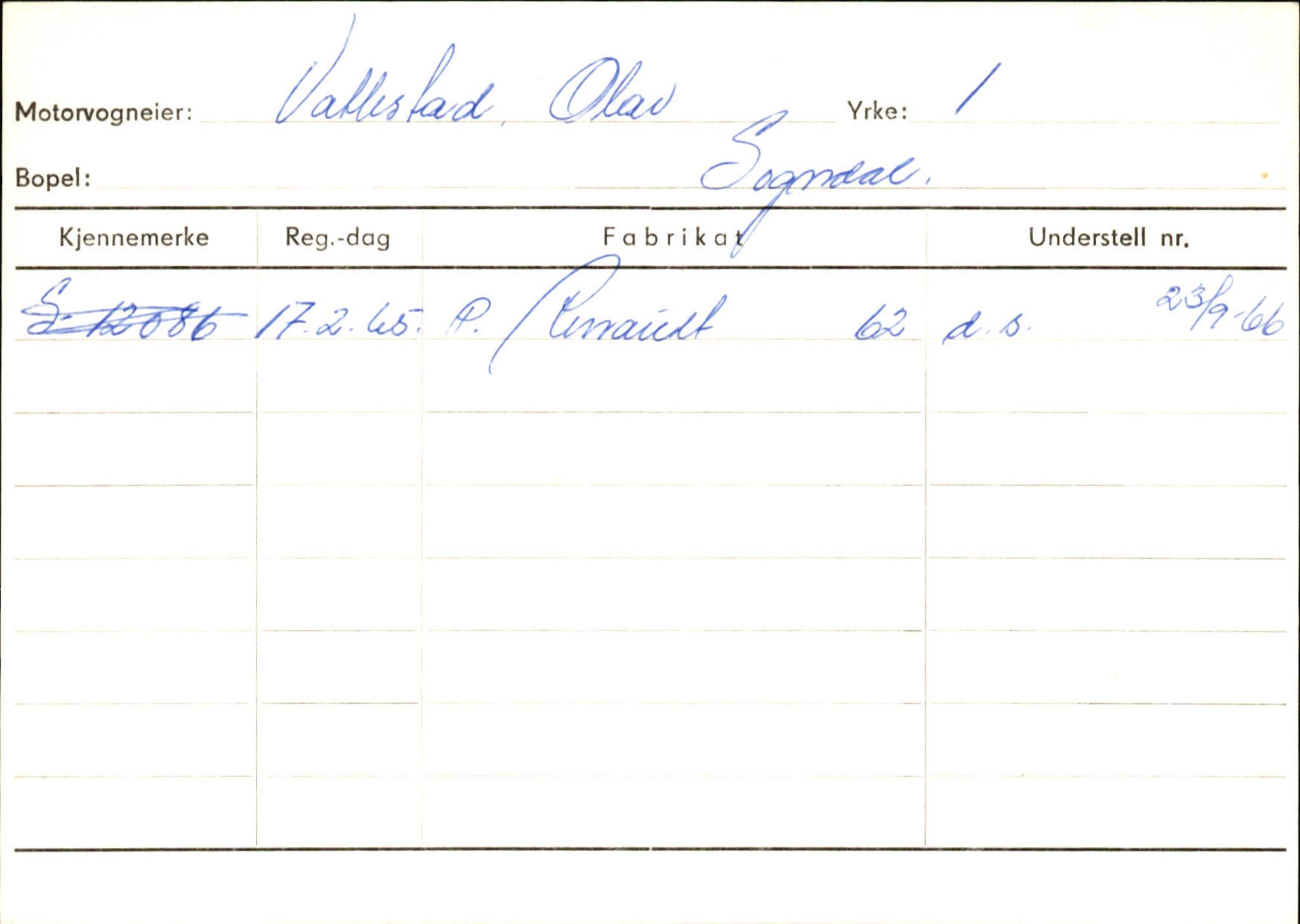 Statens vegvesen, Sogn og Fjordane vegkontor, AV/SAB-A-5301/4/F/L0125: Eigarregister Sogndal V-Å. Aurland A-Å. Fjaler A-N, 1945-1975, s. 30