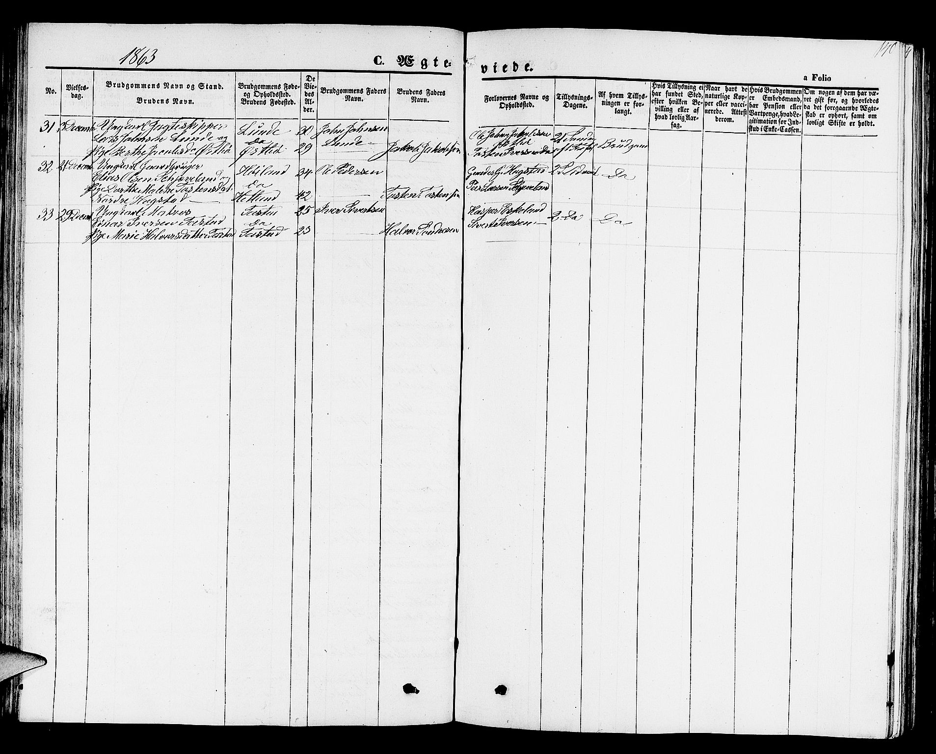 Hetland sokneprestkontor, AV/SAST-A-101826/30/30BB/L0001: Klokkerbok nr. B 1, 1850-1868, s. 140