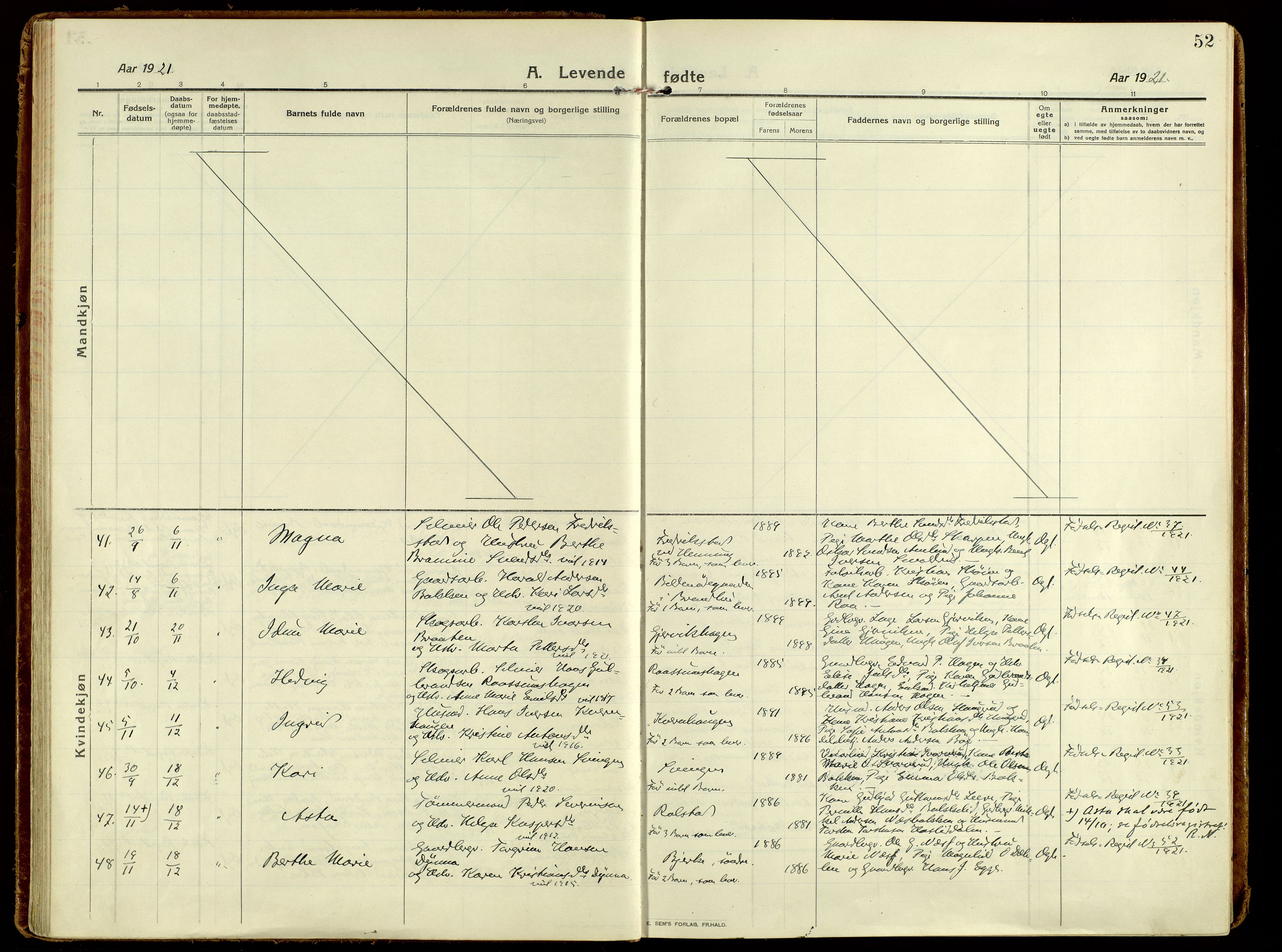 Brandbu prestekontor, AV/SAH-PREST-114/H/Ha/Haa/L0004: Ministerialbok nr. 4, 1913-1923, s. 52