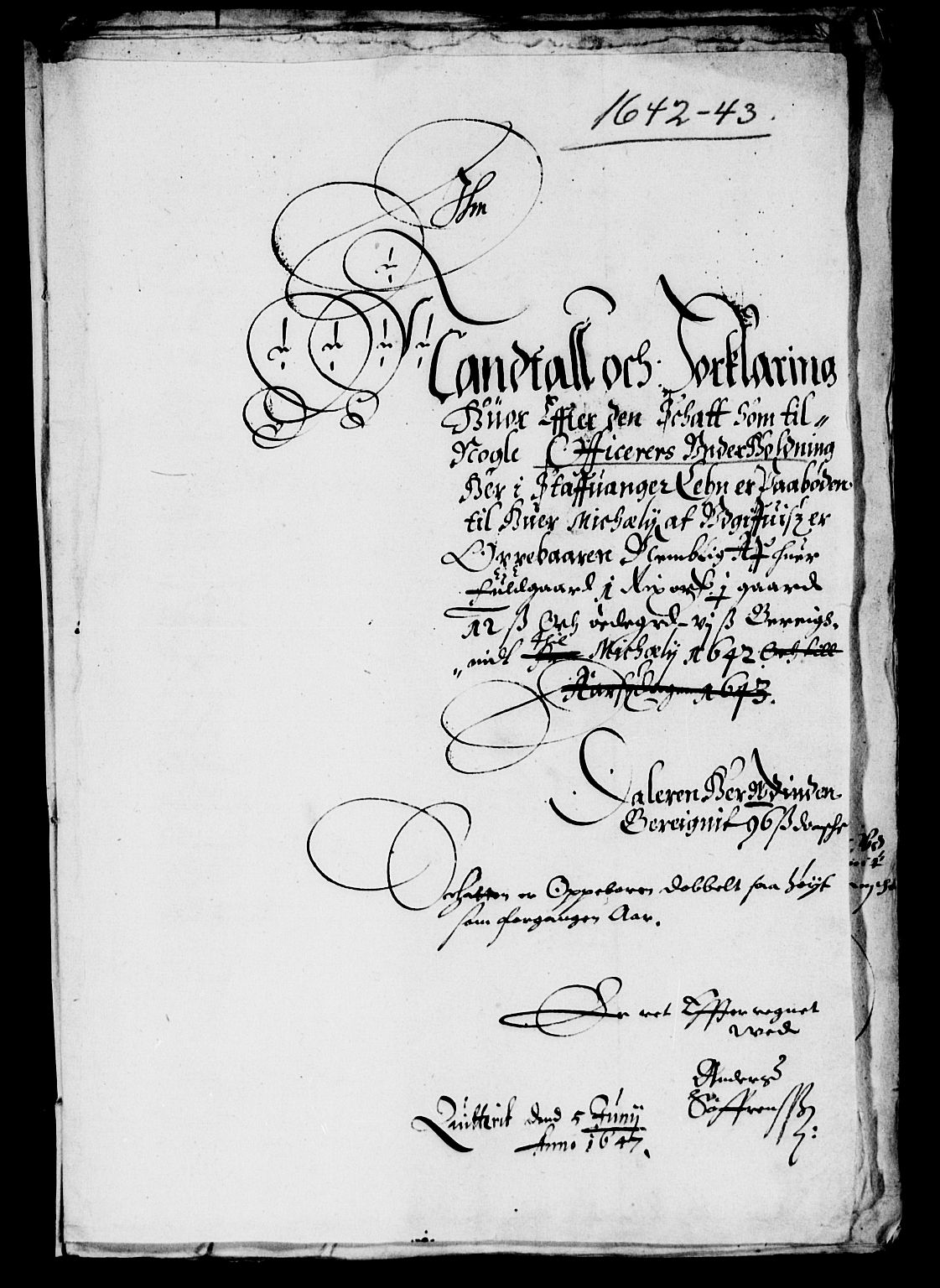 Rentekammeret inntil 1814, Reviderte regnskaper, Lensregnskaper, RA/EA-5023/R/Rb/Rbs/L0027: Stavanger len, 1642-1644