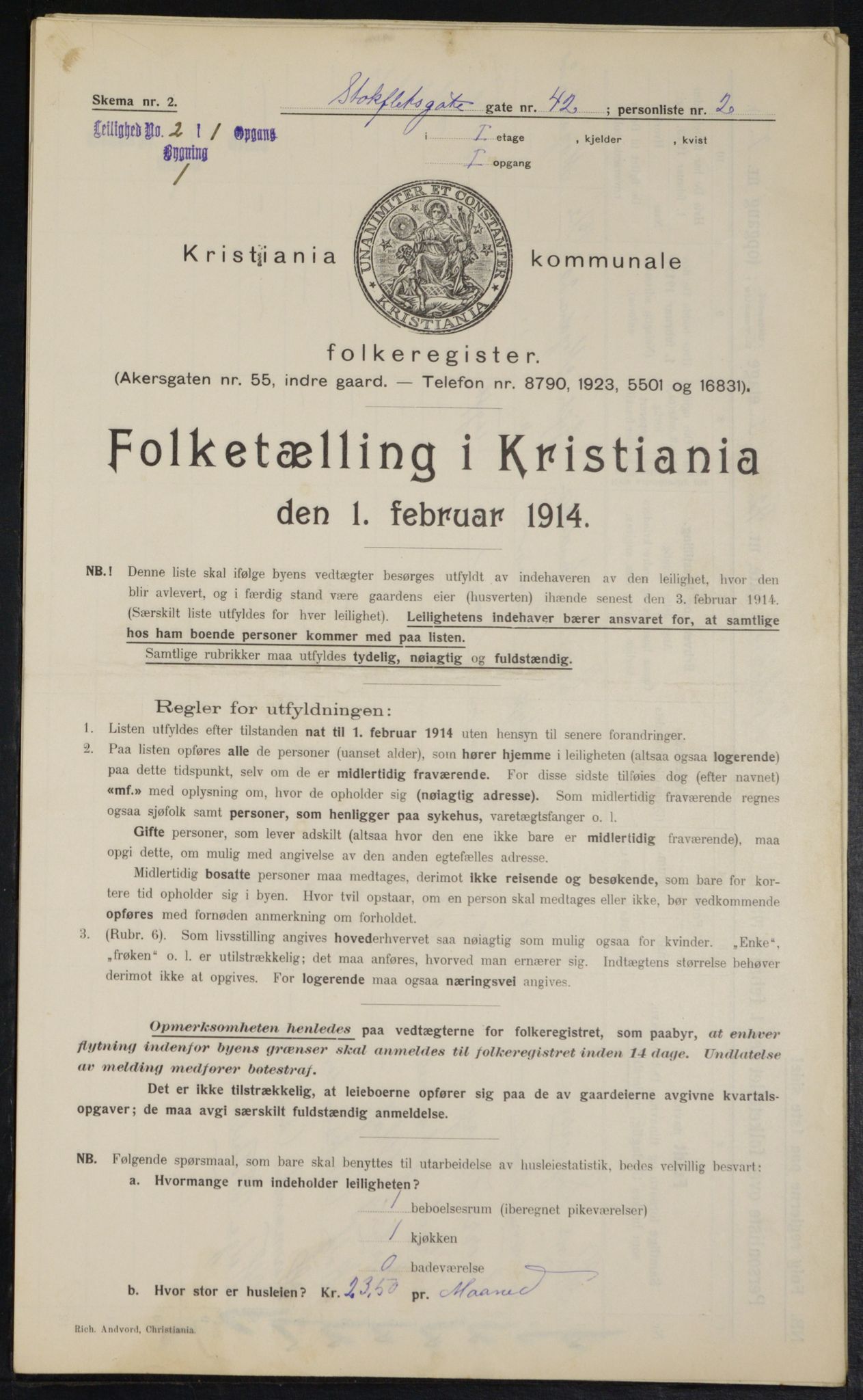 OBA, Kommunal folketelling 1.2.1914 for Kristiania, 1914, s. 102275