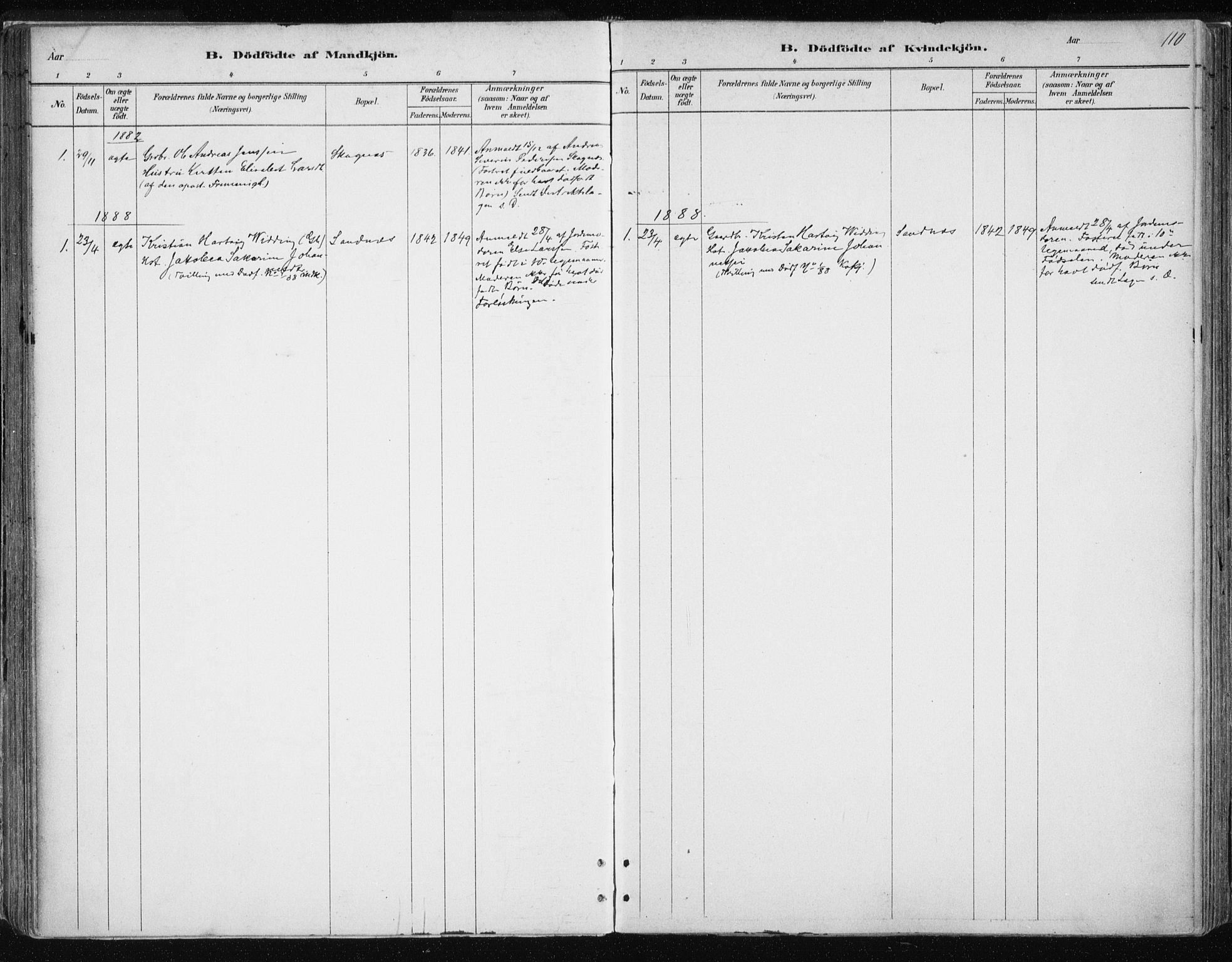 Tromsøysund sokneprestkontor, SATØ/S-1304/G/Ga/L0004kirke: Ministerialbok nr. 4, 1880-1888, s. 110