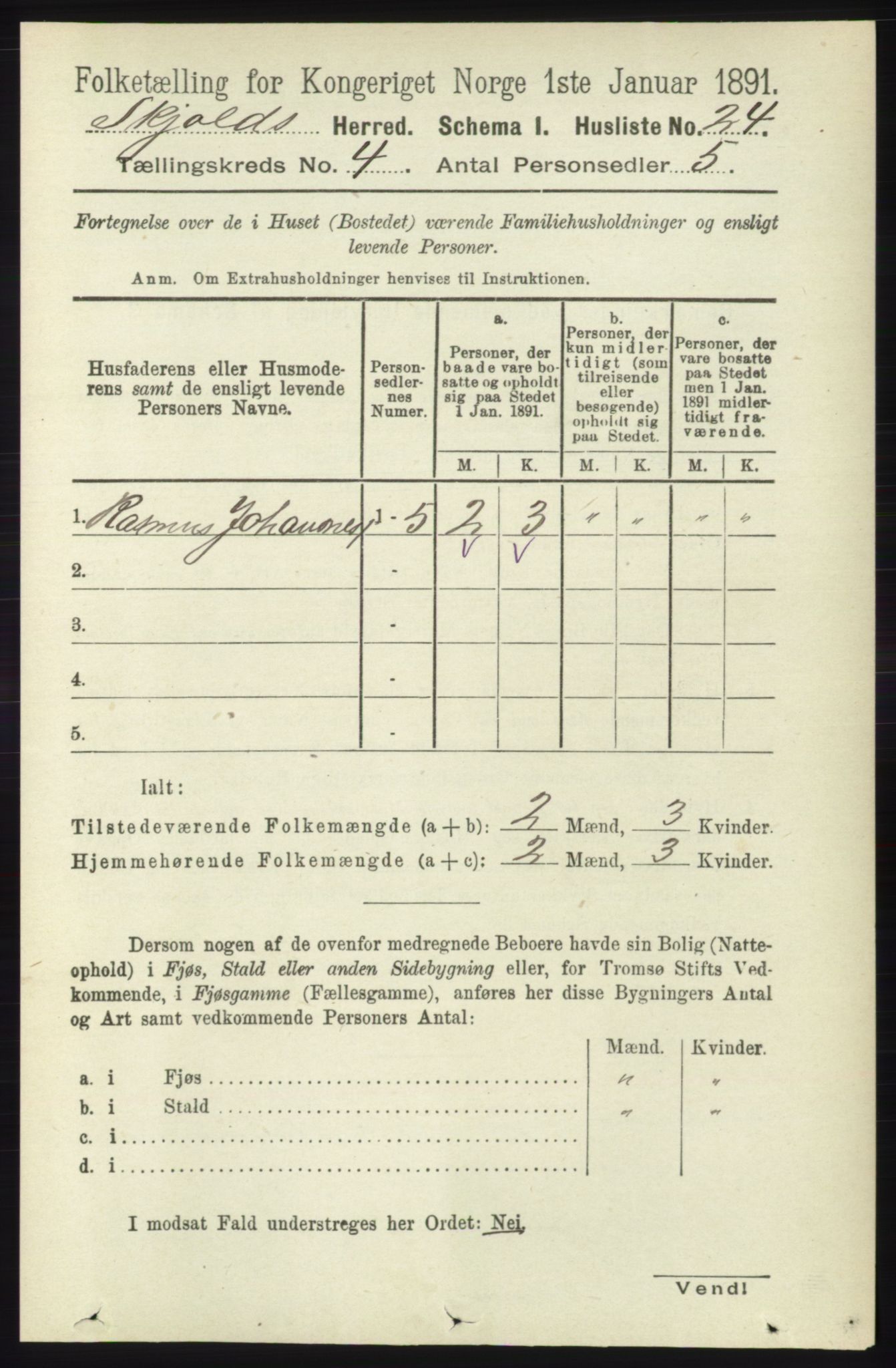 RA, Folketelling 1891 for 1154 Skjold herred, 1891, s. 534