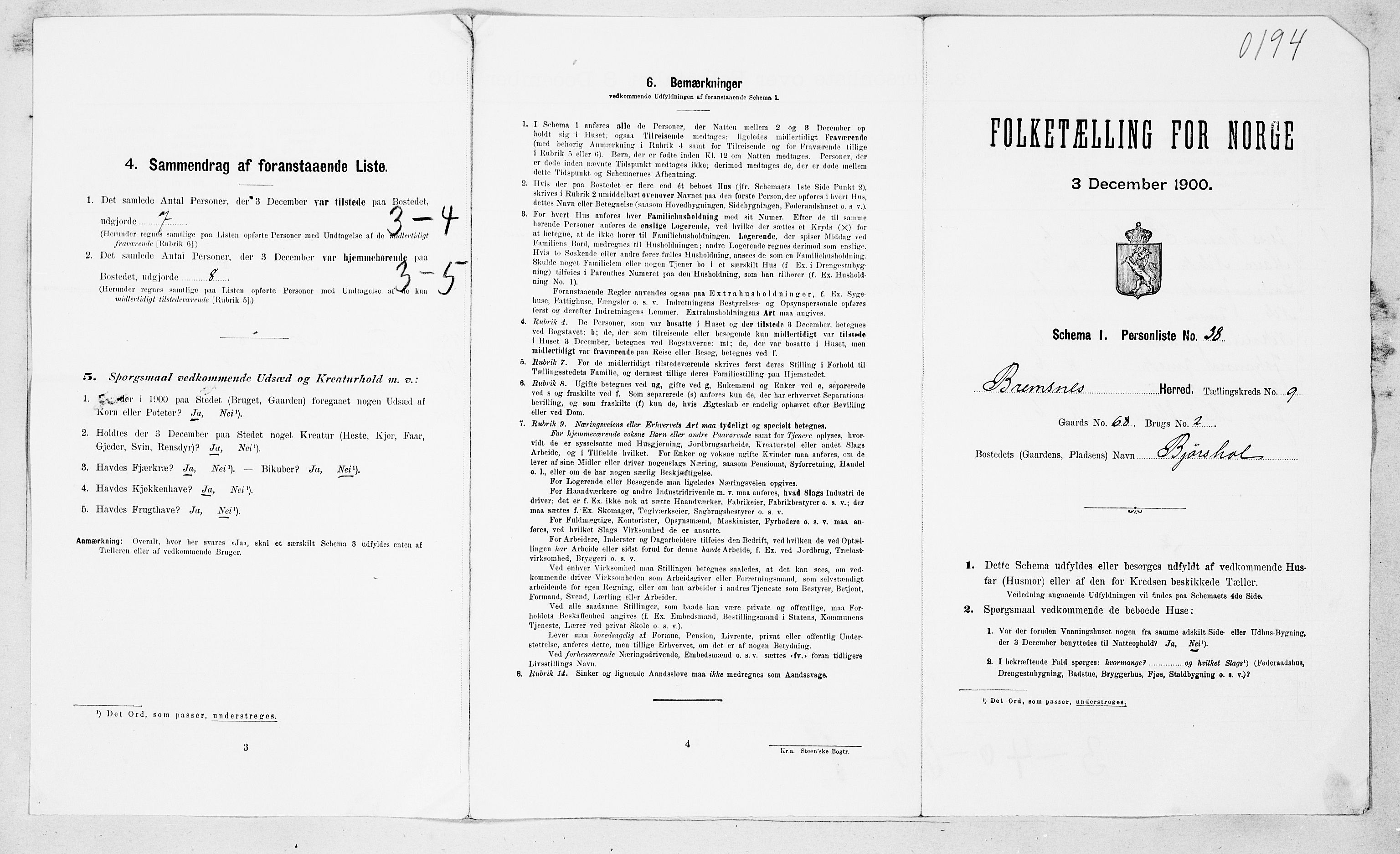 SAT, Folketelling 1900 for 1554 Bremsnes herred, 1900, s. 1022