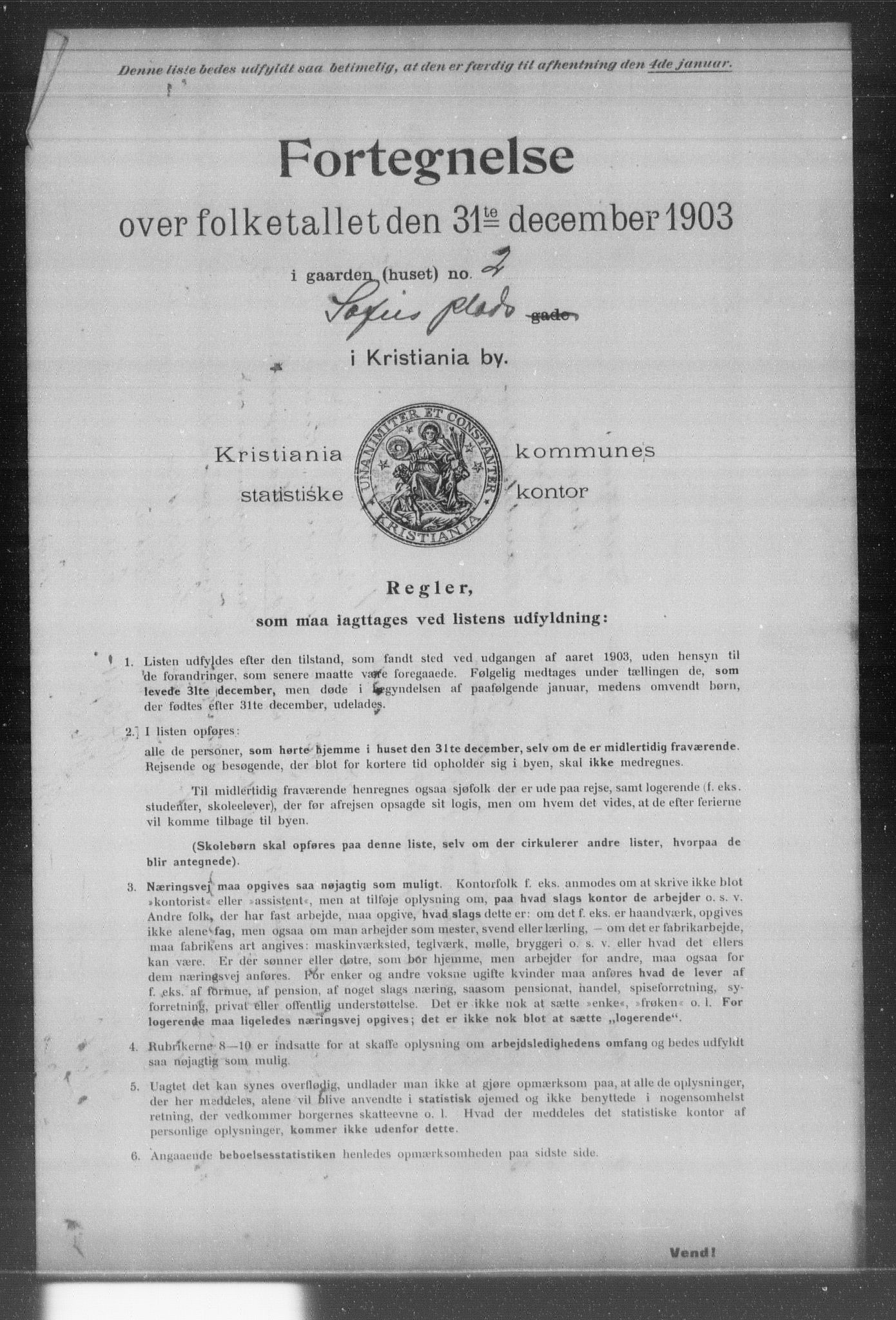 OBA, Kommunal folketelling 31.12.1903 for Kristiania kjøpstad, 1903, s. 19008