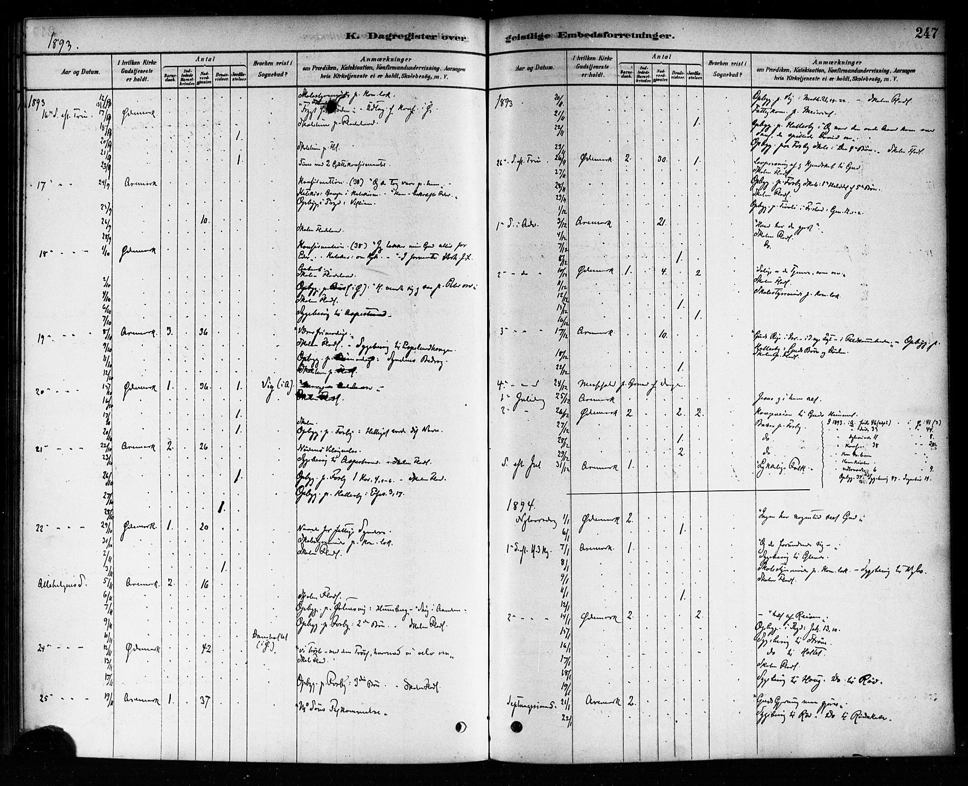 Aremark prestekontor Kirkebøker, AV/SAO-A-10899/F/Fb/L0004: Ministerialbok nr. II 4, 1878-1895, s. 247