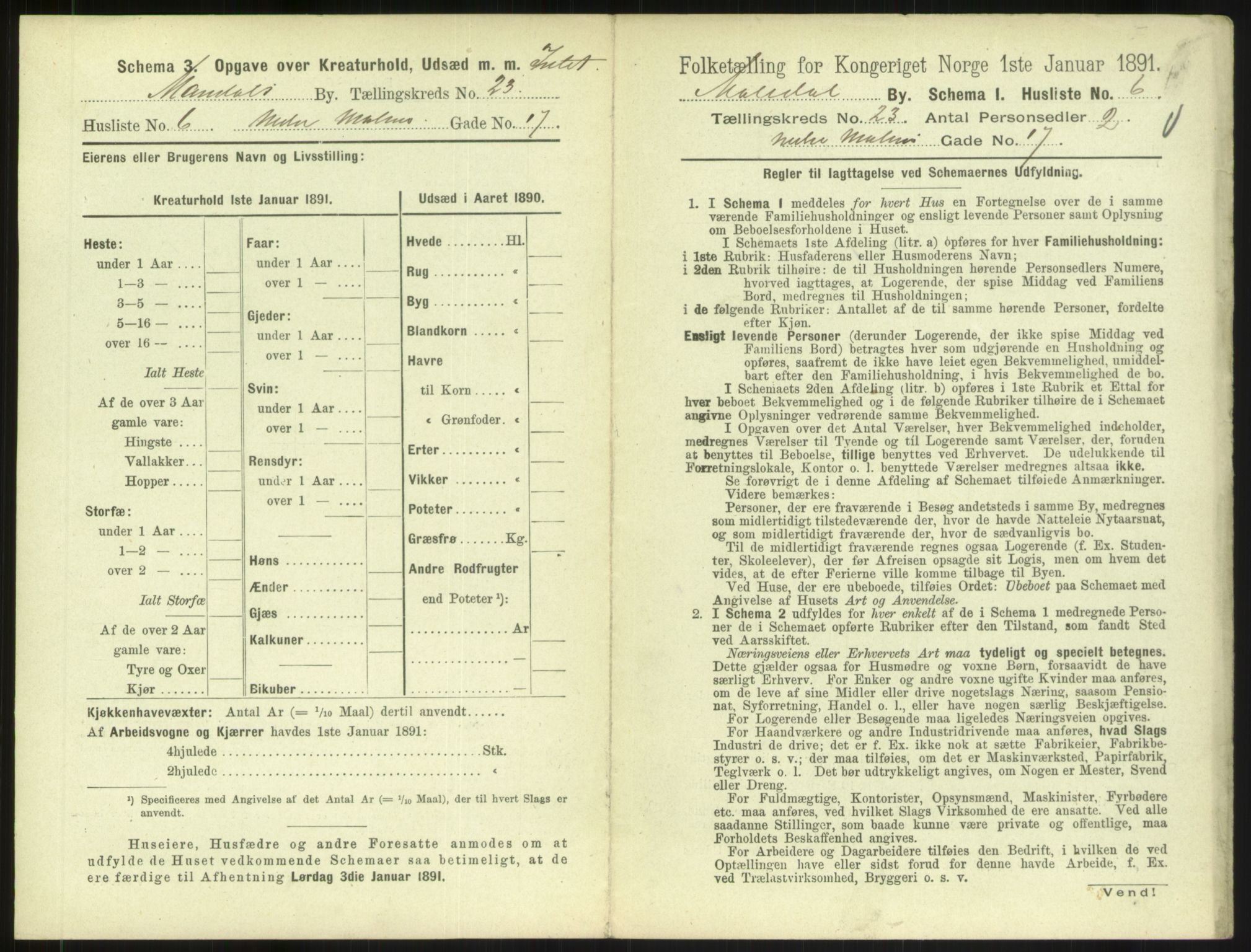 RA, Folketelling 1891 for 1002 Mandal ladested, 1891, s. 1027