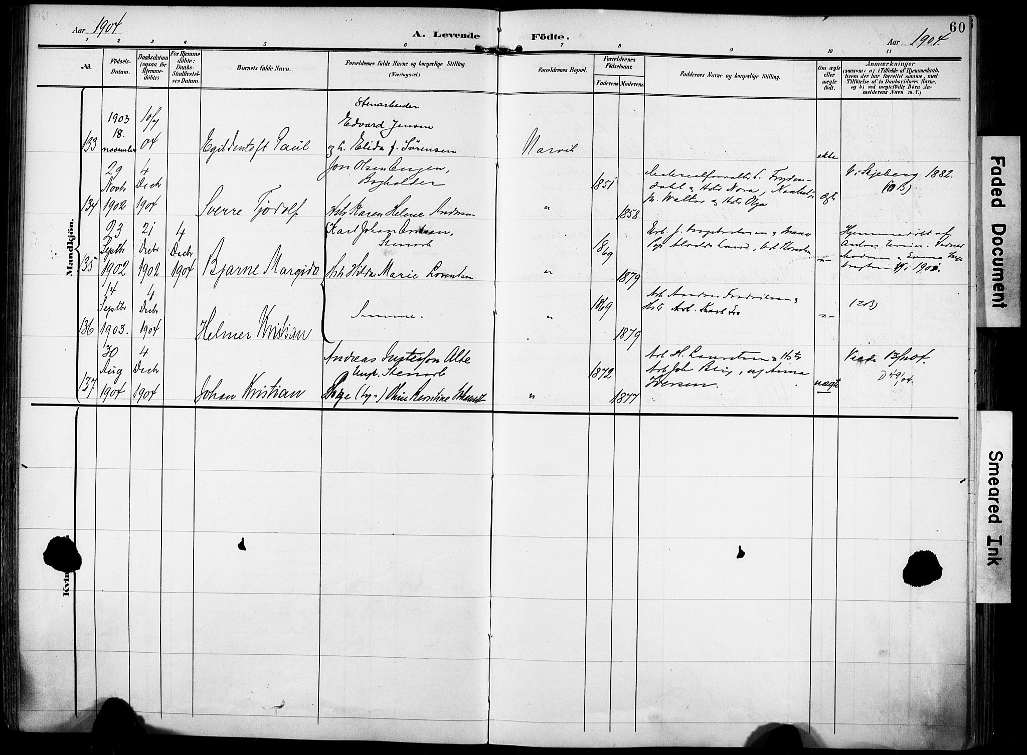 Ministerialprotokoller, klokkerbøker og fødselsregistre - Nordland, AV/SAT-A-1459/871/L0994: Ministerialbok nr. 871A10, 1902-1910, s. 60