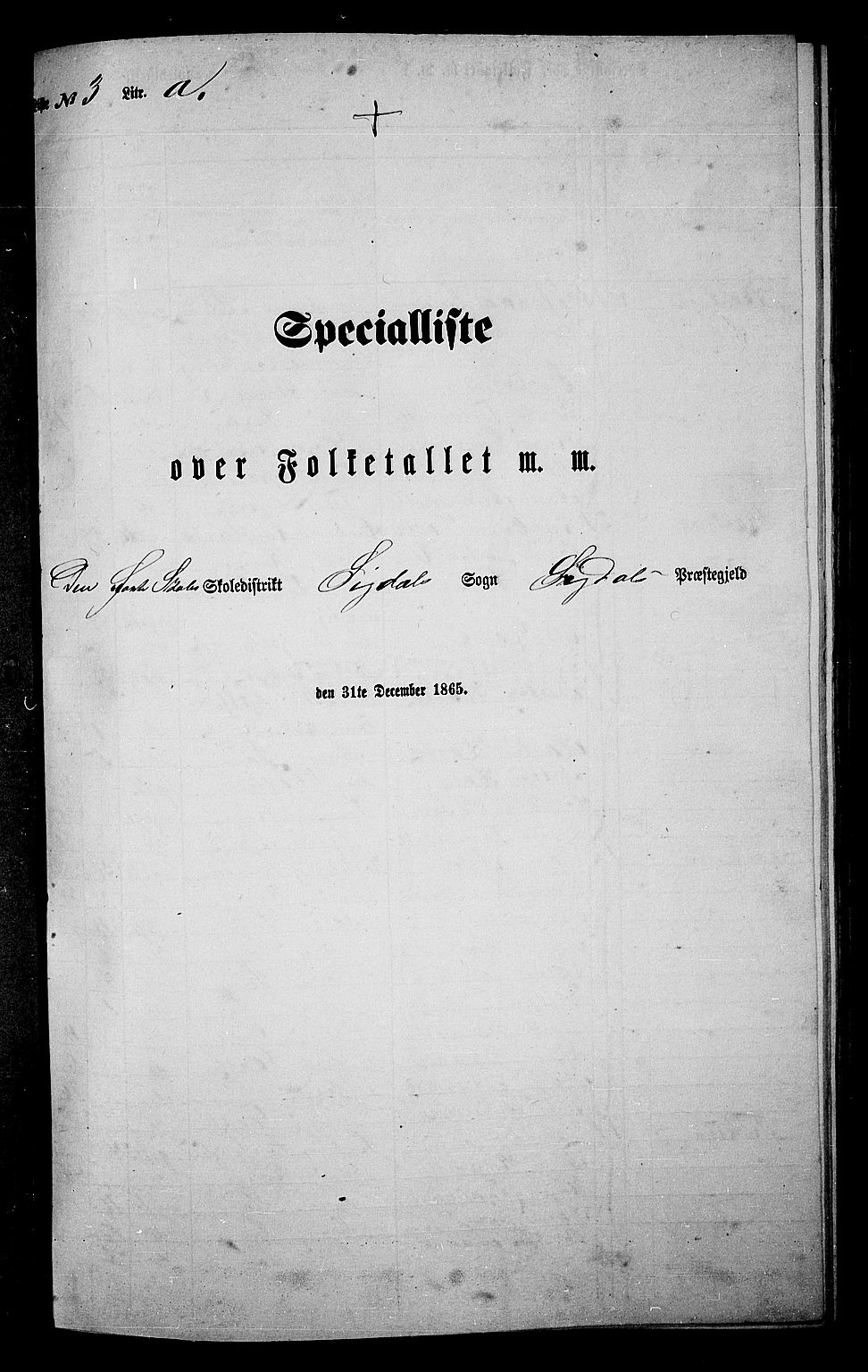 RA, Folketelling 1865 for 0621P Sigdal prestegjeld, 1865, s. 71