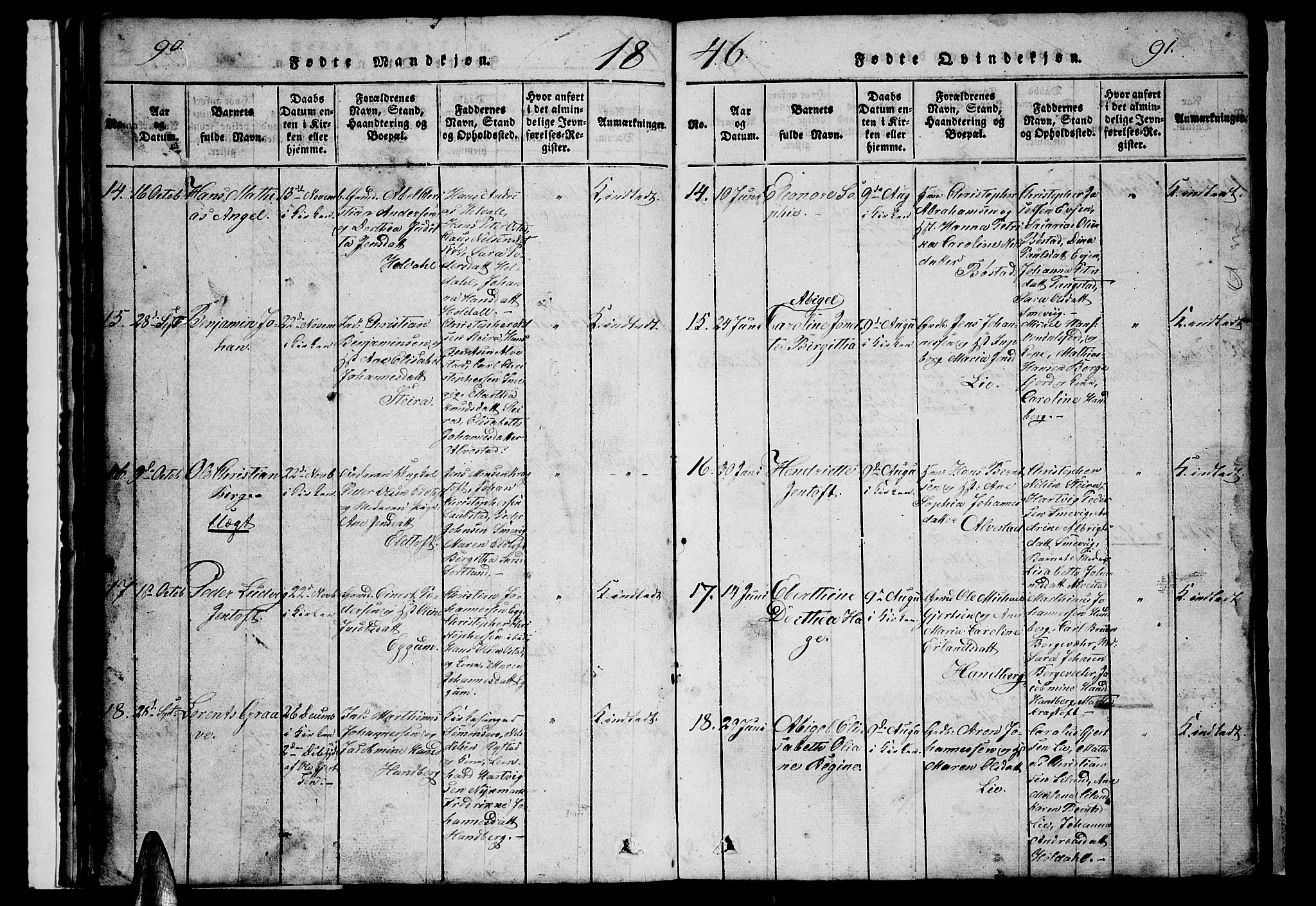 Ministerialprotokoller, klokkerbøker og fødselsregistre - Nordland, AV/SAT-A-1459/880/L1139: Klokkerbok nr. 880C01, 1836-1857, s. 90-91