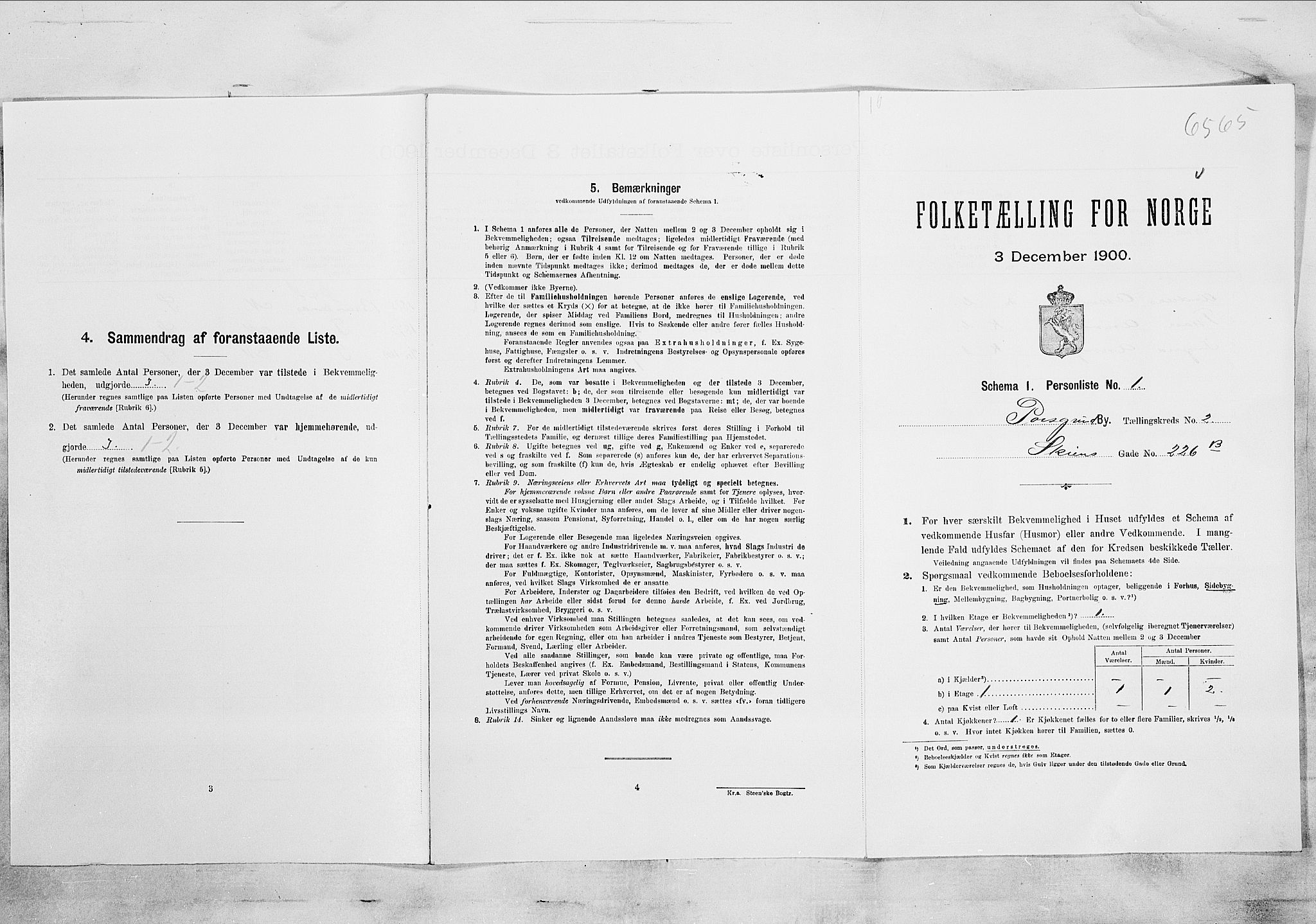 SAKO, Folketelling 1900 for 0805 Porsgrunn kjøpstad, 1900, s. 228