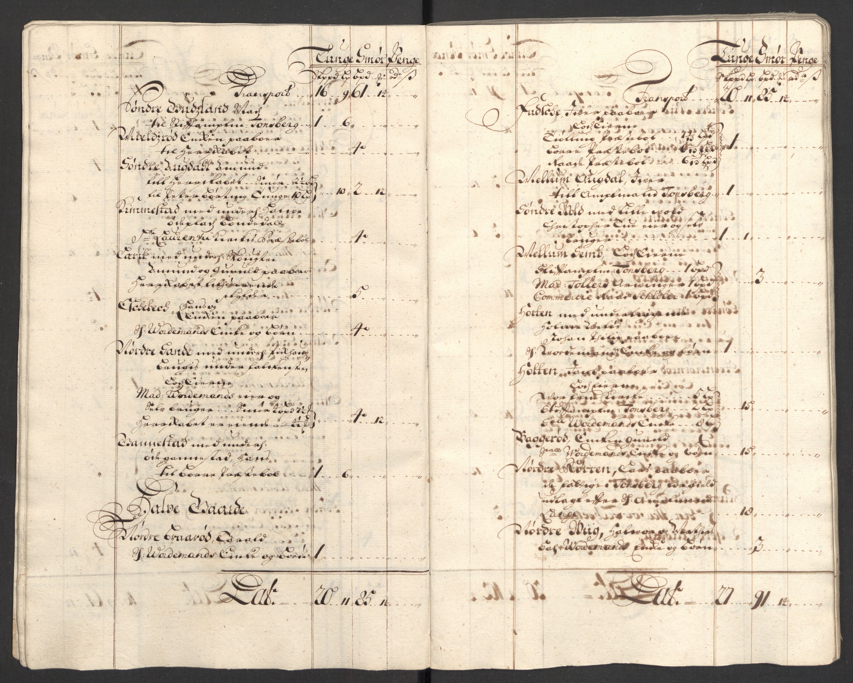 Rentekammeret inntil 1814, Reviderte regnskaper, Fogderegnskap, AV/RA-EA-4092/R32/L1872: Fogderegnskap Jarlsberg grevskap, 1706-1707, s. 33