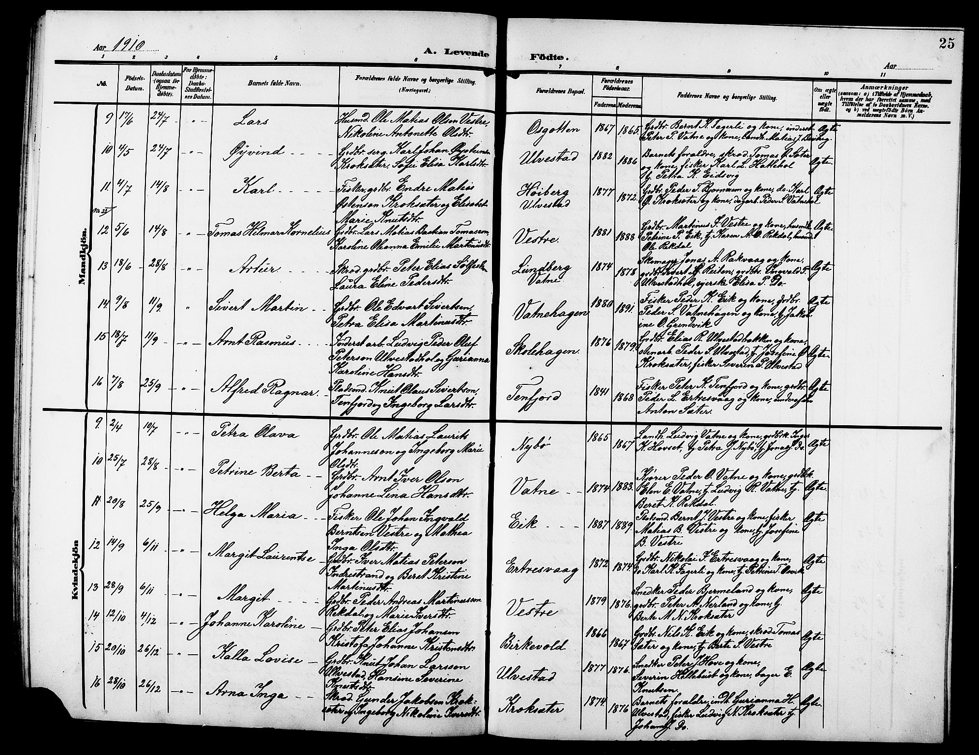 Ministerialprotokoller, klokkerbøker og fødselsregistre - Møre og Romsdal, AV/SAT-A-1454/525/L0377: Klokkerbok nr. 525C03, 1903-1917, s. 25