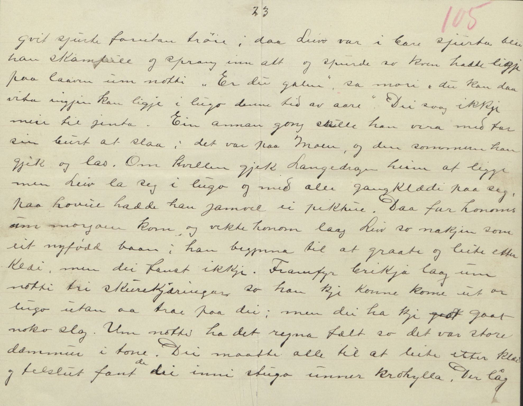 Rikard Berge, TEMU/TGM-A-1003/F/L0004/0053: 101-159 / 157 Manuskript, notatar, brev o.a. Nokre leiker, manuskript, 1906-1908, s. 105