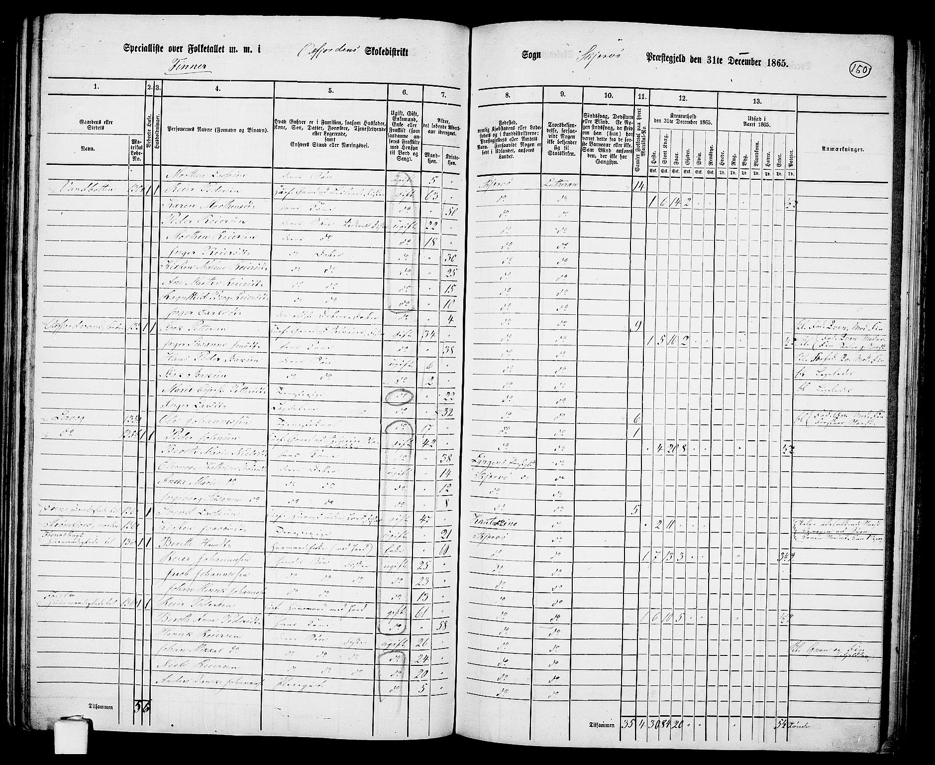 RA, Folketelling 1865 for 1941P Skjervøy prestegjeld, 1865, s. 32