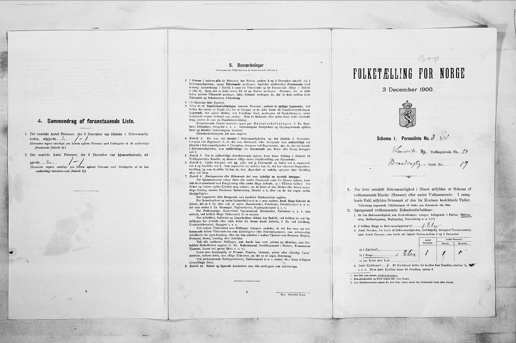 RA, Folketelling 1900 for 0707 Larvik kjøpstad, 1900, s. 2564
