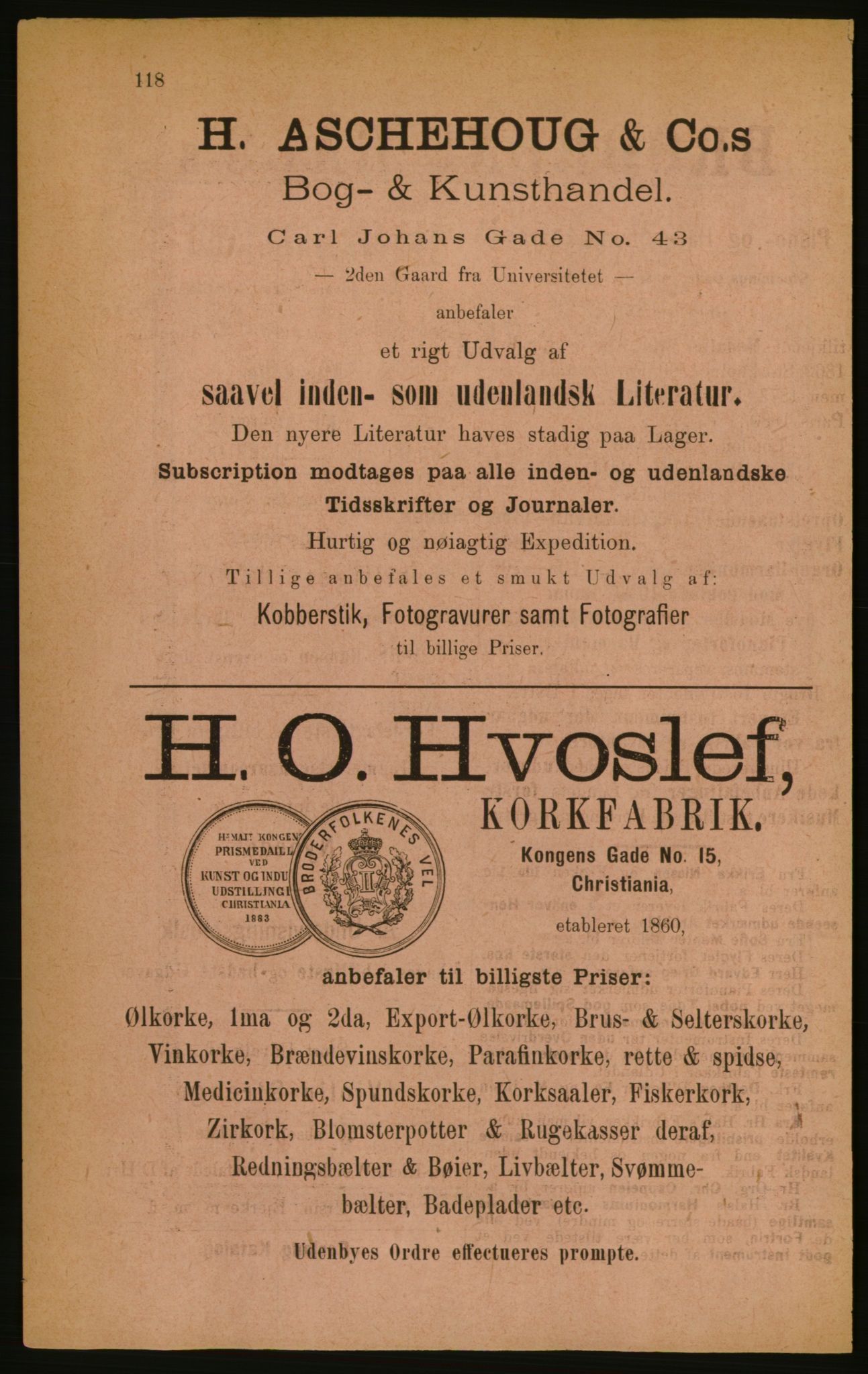 Kristiania/Oslo adressebok, PUBL/-, 1888, s. 118