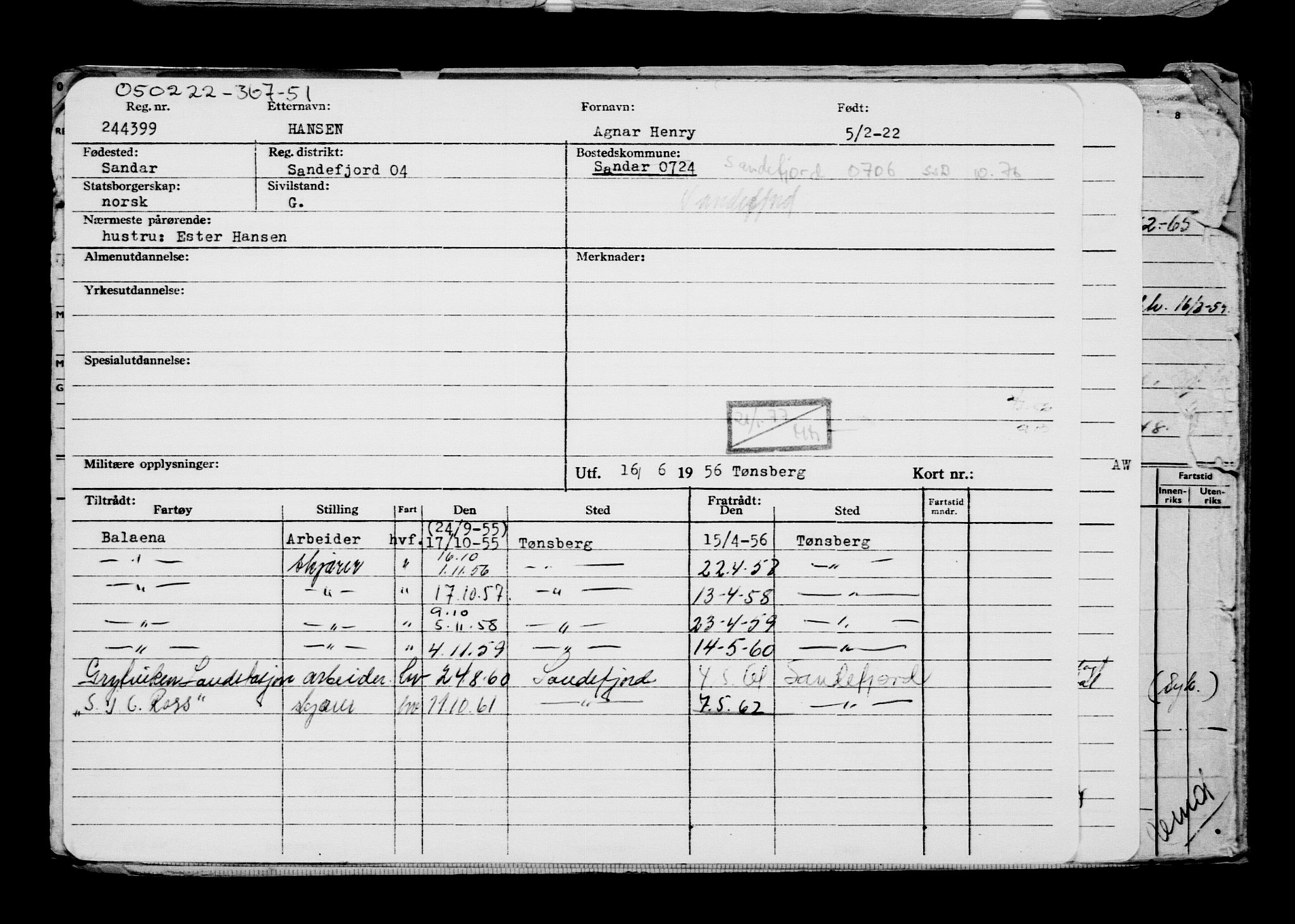 Direktoratet for sjømenn, AV/RA-S-3545/G/Gb/L0202: Hovedkort, 1922, s. 620