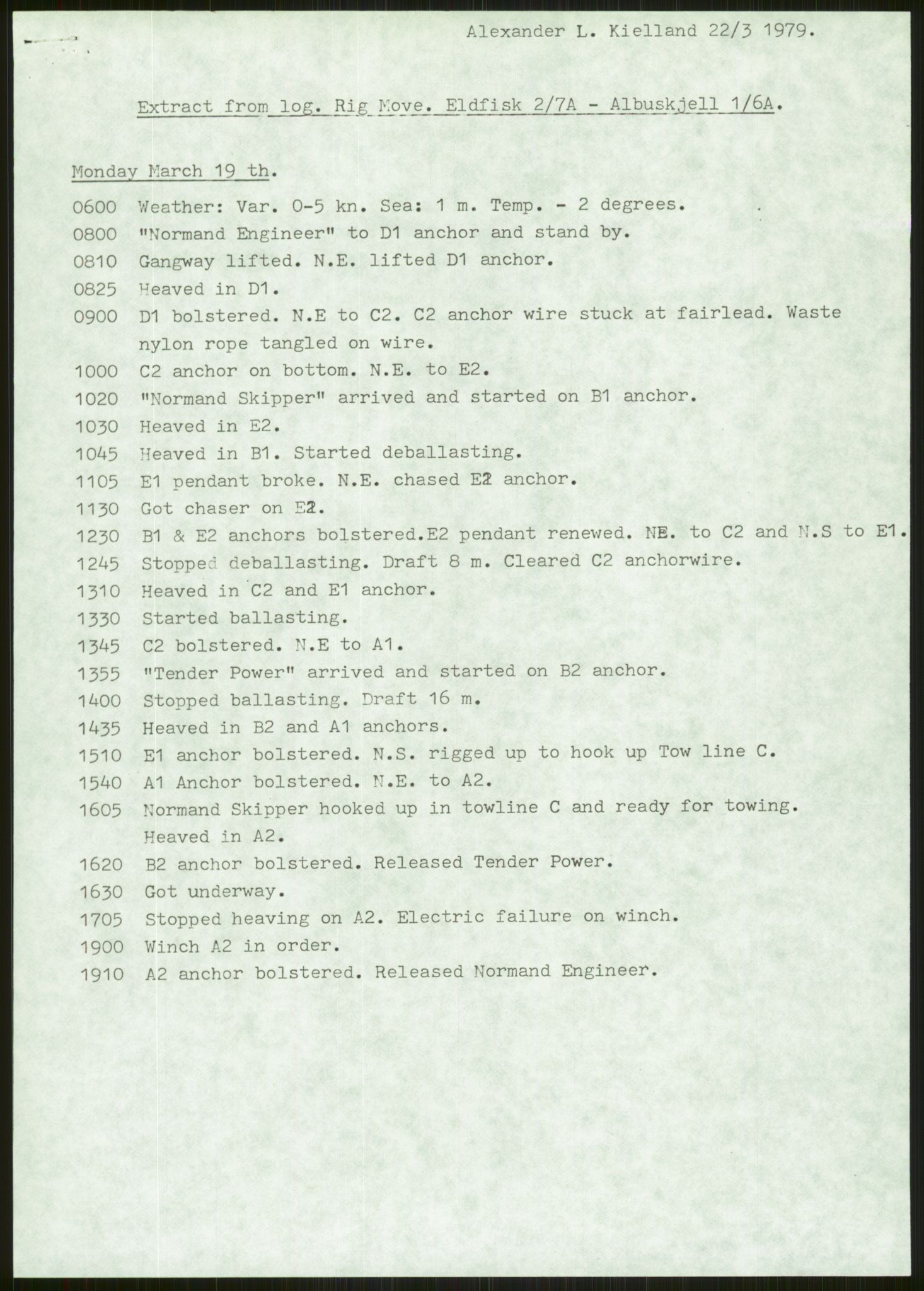 Justisdepartementet, Granskningskommisjonen ved Alexander Kielland-ulykken 27.3.1980, AV/RA-S-1165/D/L0006: A Alexander L. Kielland (Doku.liste + A3-A6, A11-A13, A18-A20-A21, A23, A31 av 31)/Dykkerjournaler, 1980-1981, s. 469