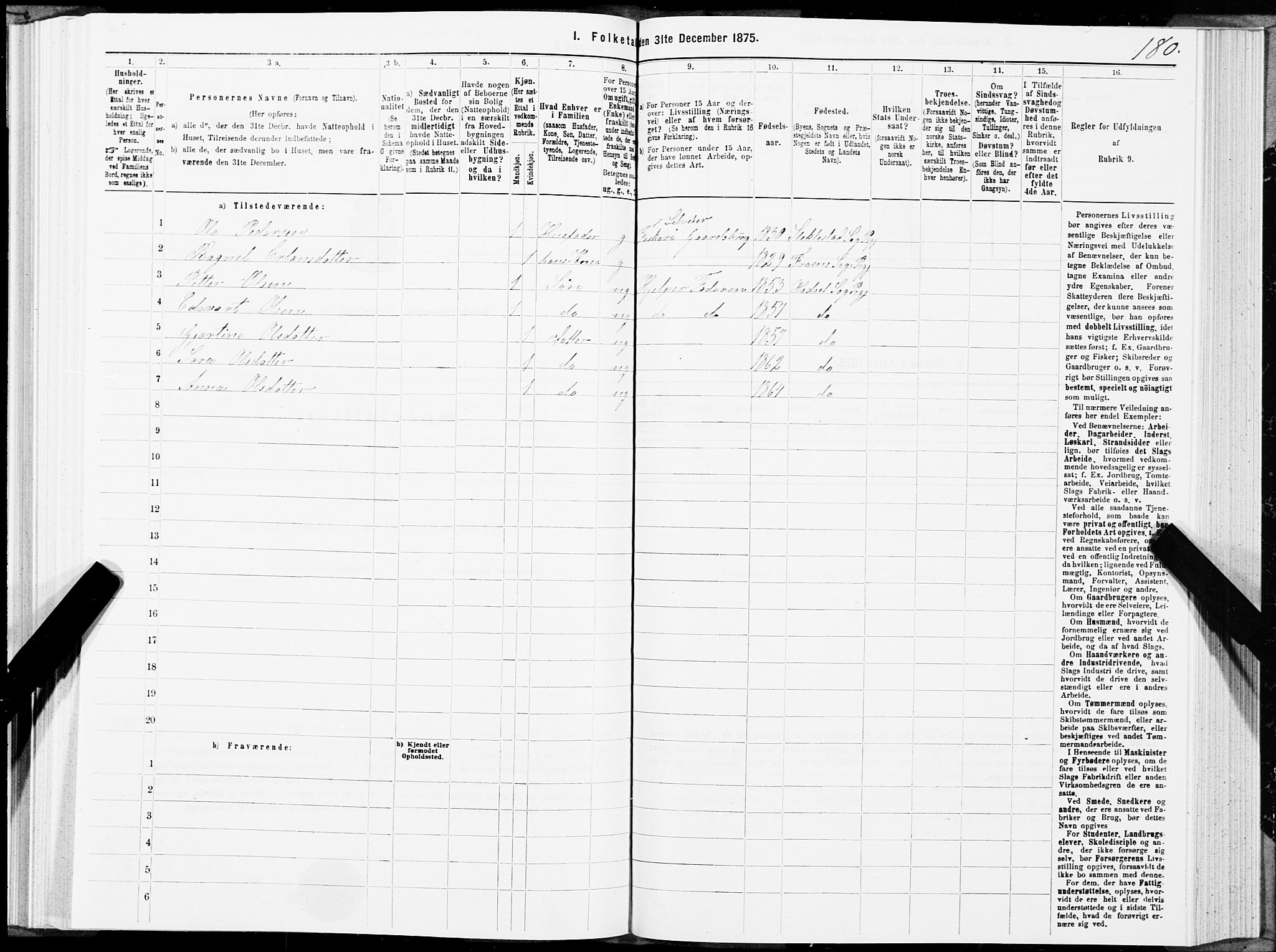 SAT, Folketelling 1875 for 1866P Hadsel prestegjeld, 1875, s. 3180