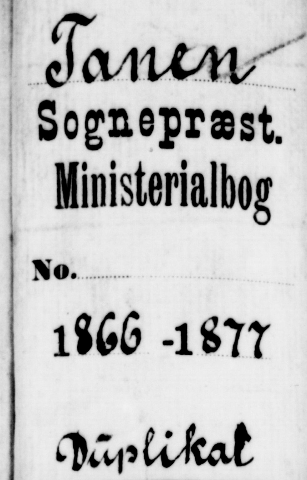 Tana sokneprestkontor, SATØ/S-1334/H/Hb/L0002klokker: Klokkerbok nr. 2 /1, 1866-1877