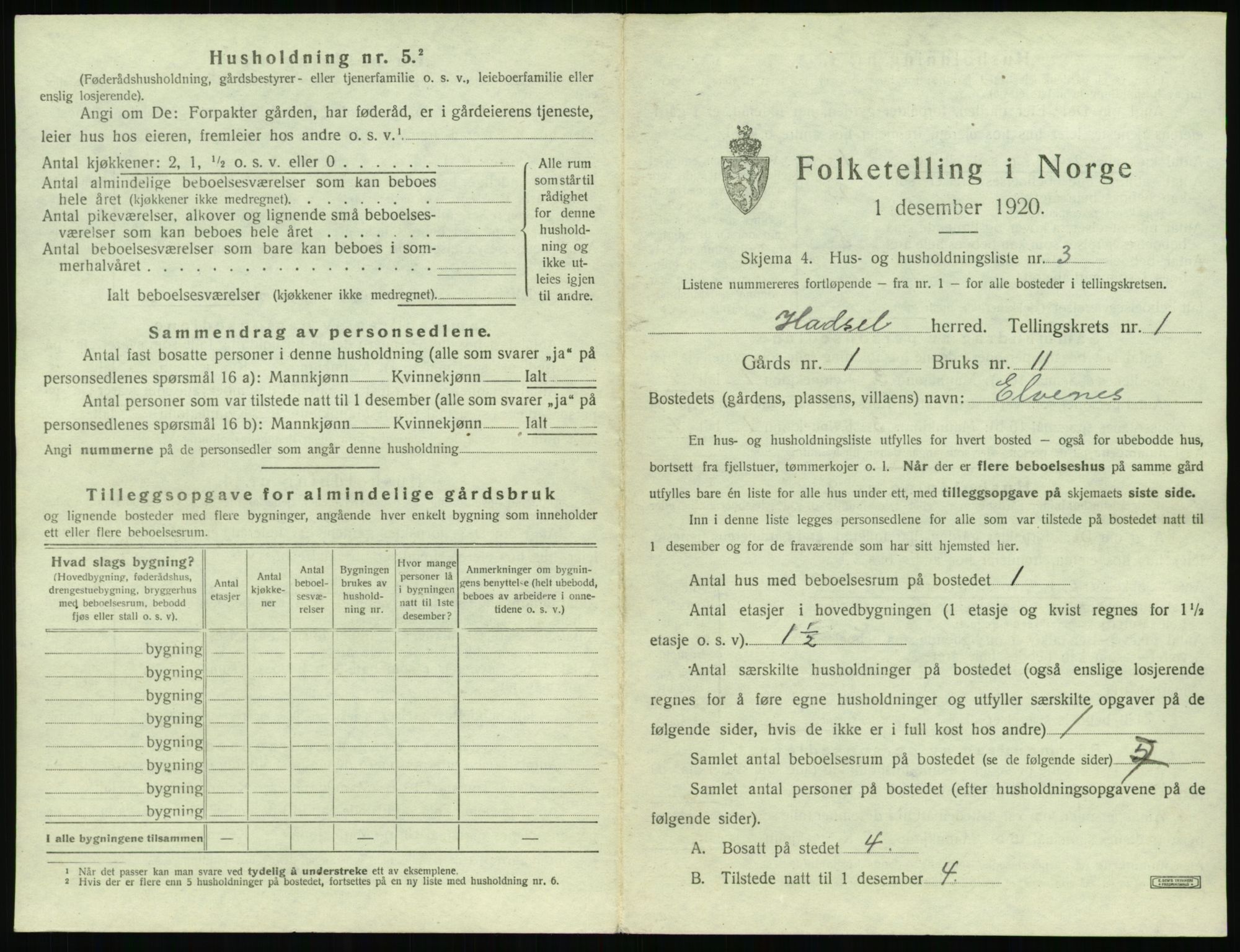 SAT, Folketelling 1920 for 1866 Hadsel herred, 1920, s. 104