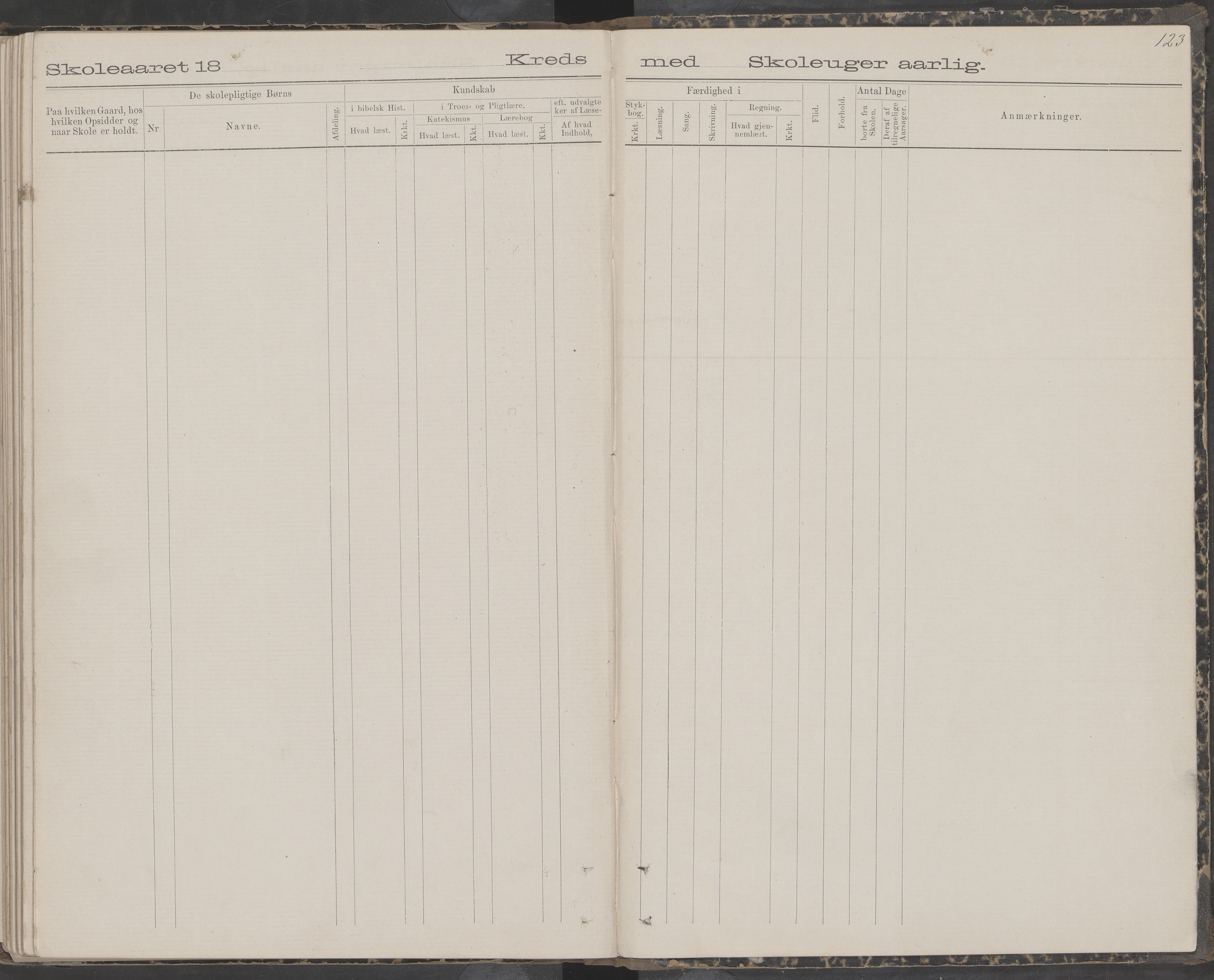 Dønna kommune. Snekkevik skolekrets, AIN/K-18270.510.07/442/L0002: Skoleprotokoll, 1888-1893