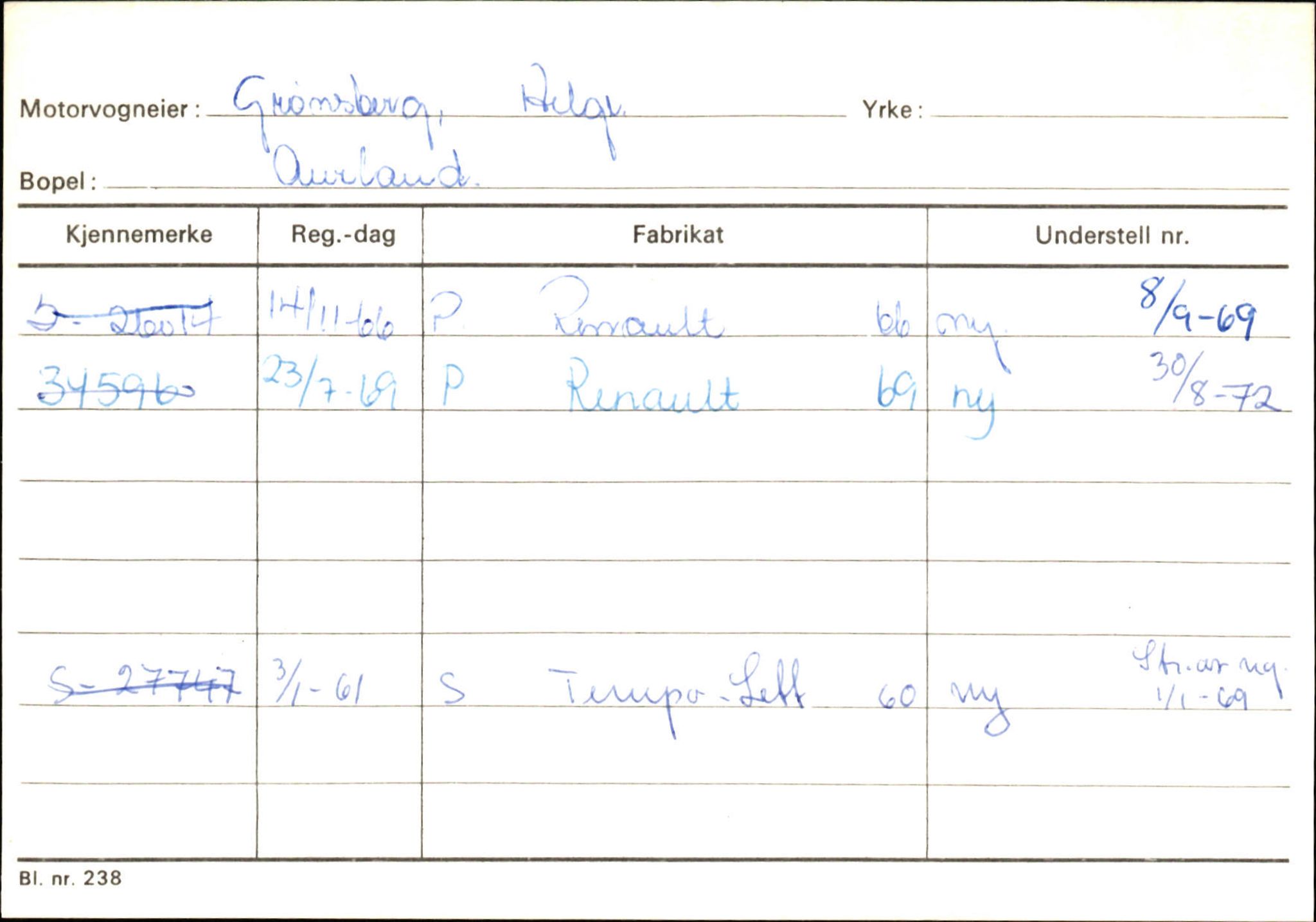 Statens vegvesen, Sogn og Fjordane vegkontor, AV/SAB-A-5301/4/F/L0125: Eigarregister Sogndal V-Å. Aurland A-Å. Fjaler A-N, 1945-1975, s. 641