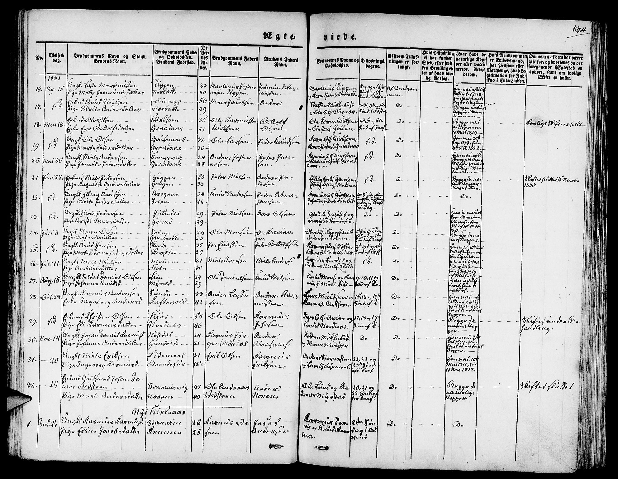 Eid sokneprestembete, AV/SAB-A-82301/H/Haa/Haaa/L0006: Ministerialbok nr. A 6, 1831-1843, s. 134