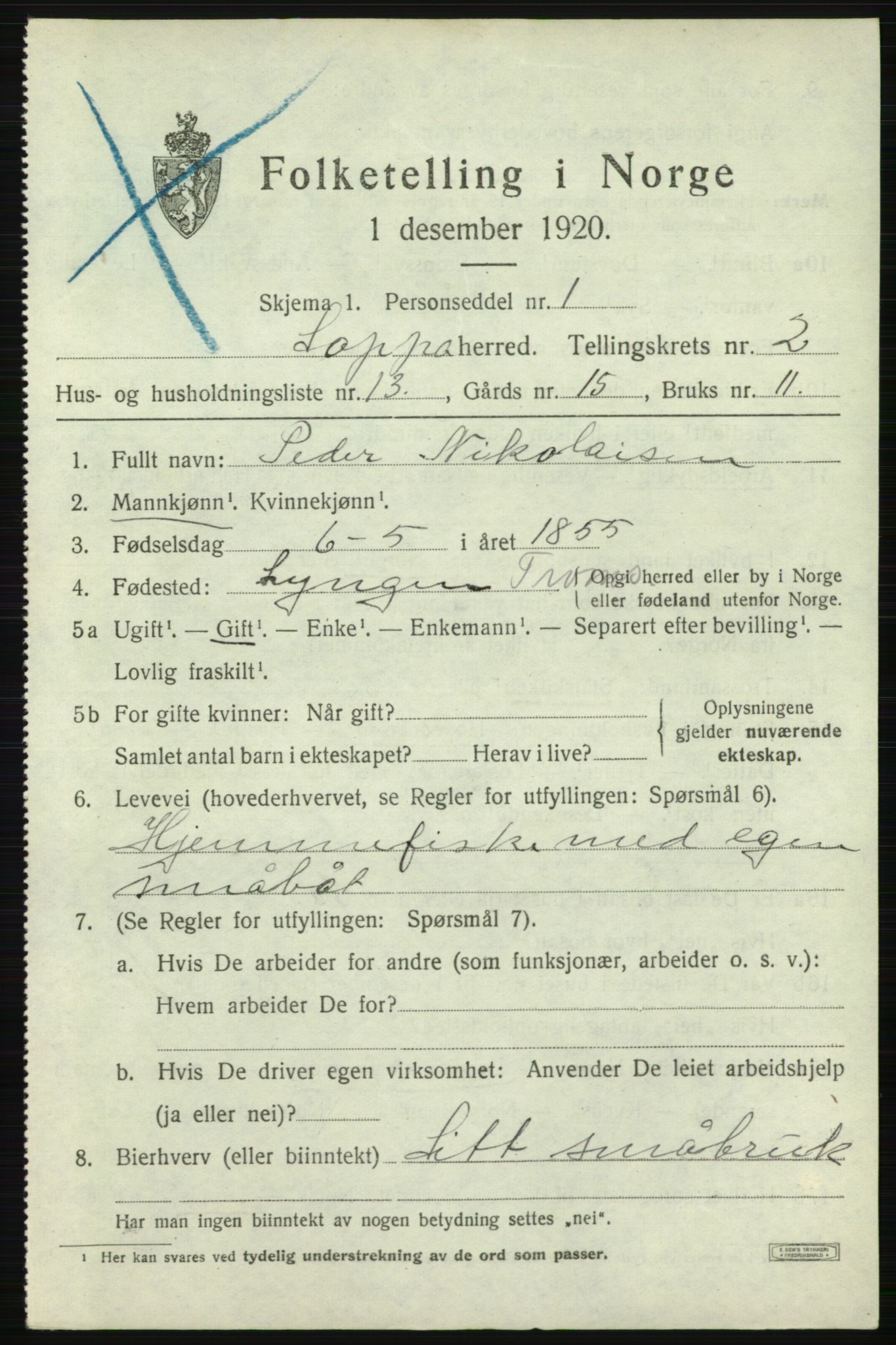 SATØ, Folketelling 1920 for 2014 Loppa herred, 1920, s. 936